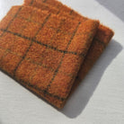 Photo of Felted Wool Pre-Cut 100% Wool in Orange Plaid - Small - 8" x 7"