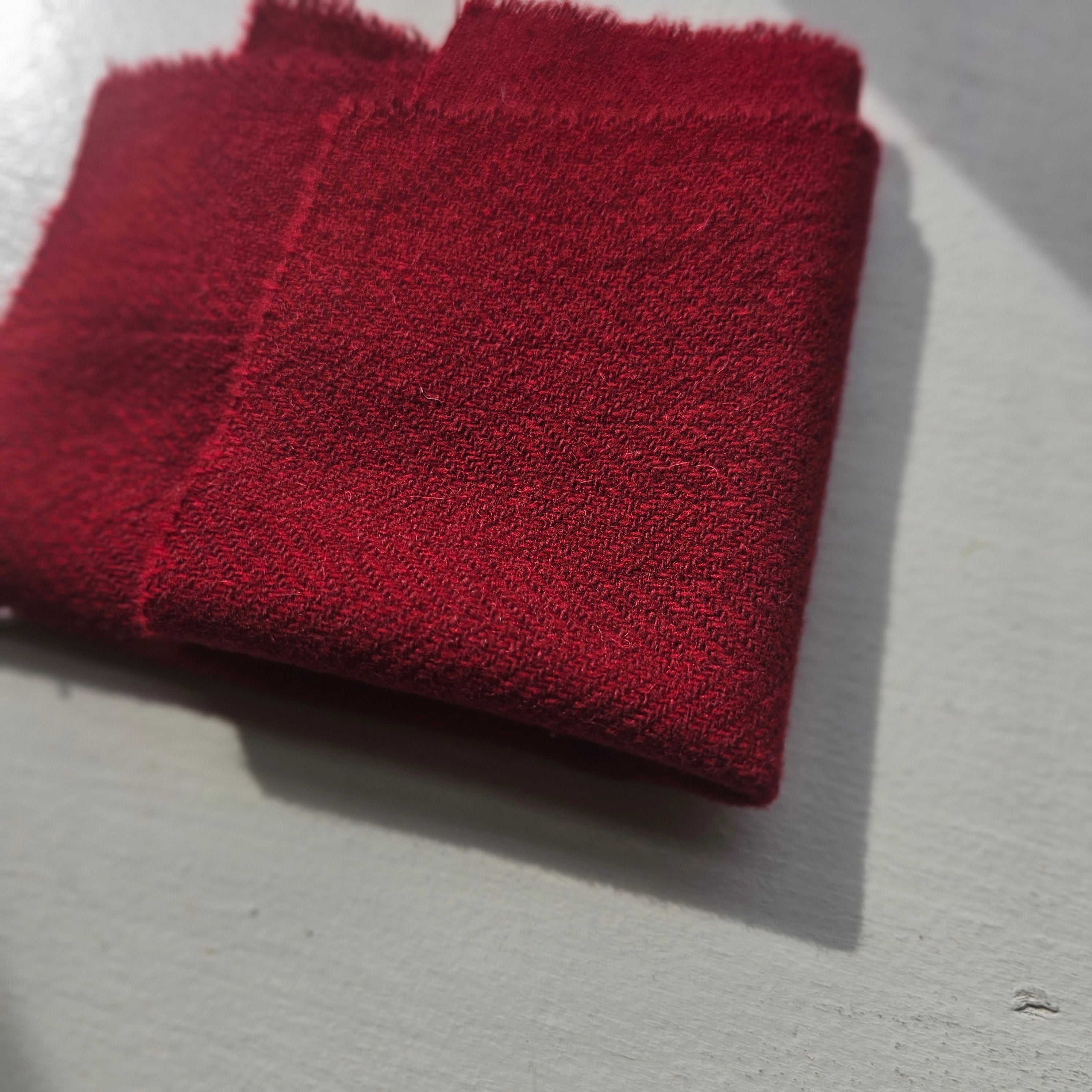 Photo of Felted Wool Pre-Cut 100% Wool in Bright Red Chevron - Small - 8" x 7"