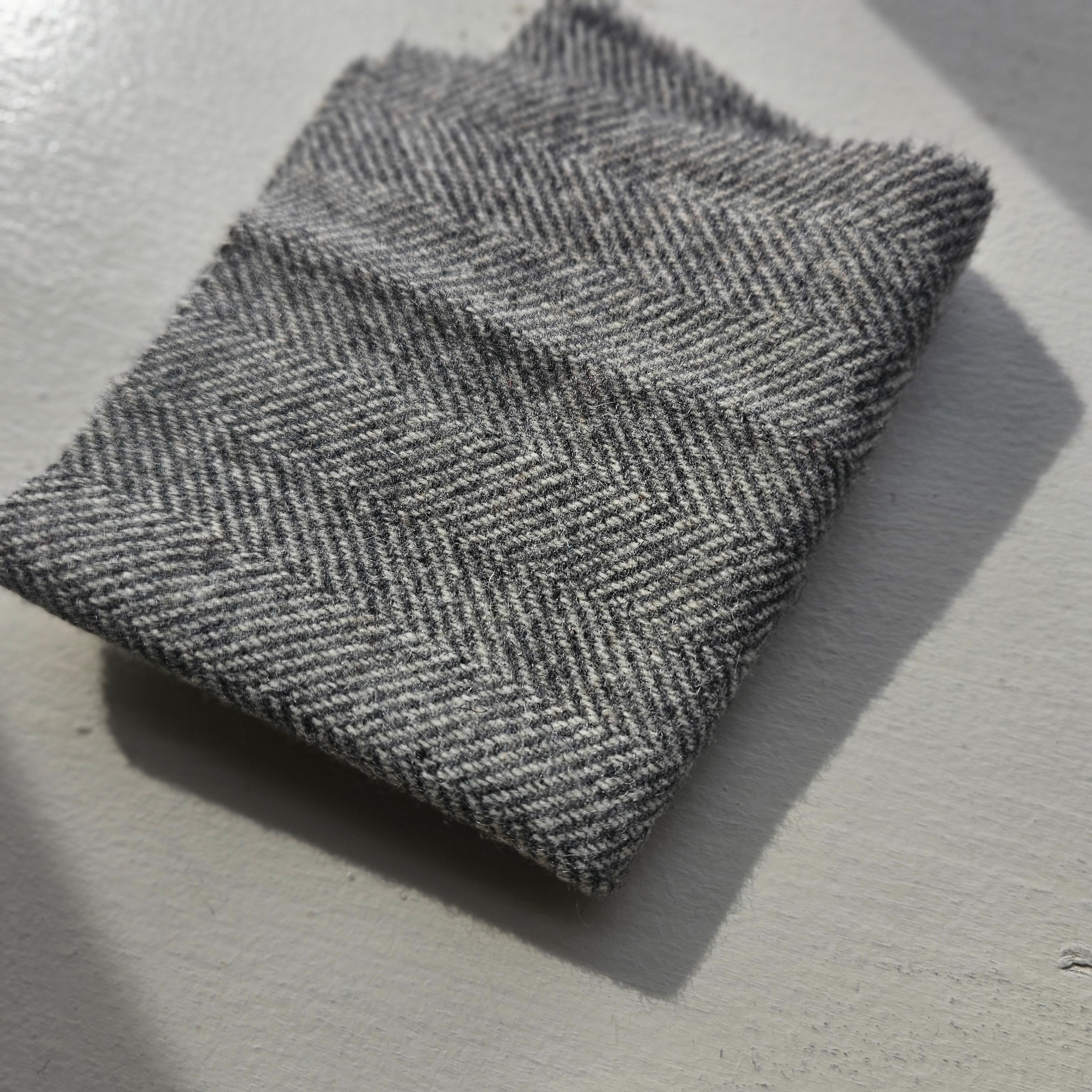 Photo of Felted Wool Pre-Cut 100% Wool in Light Grey Chevron - Small - 8" x 7"