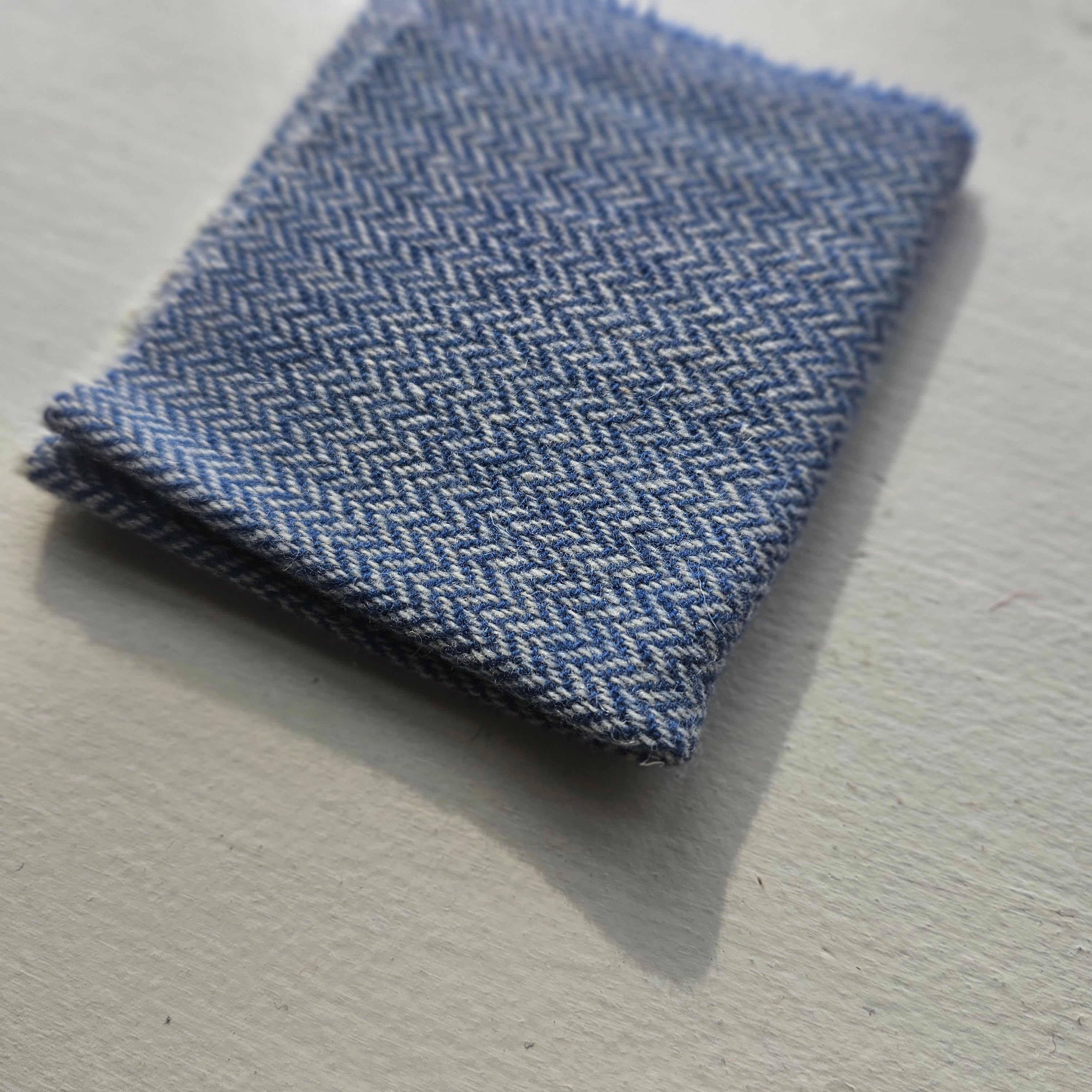 Photo of Felted Wool Pre-Cut 100% Wool in Sky Blue Chevron - Small - 8" x 7"