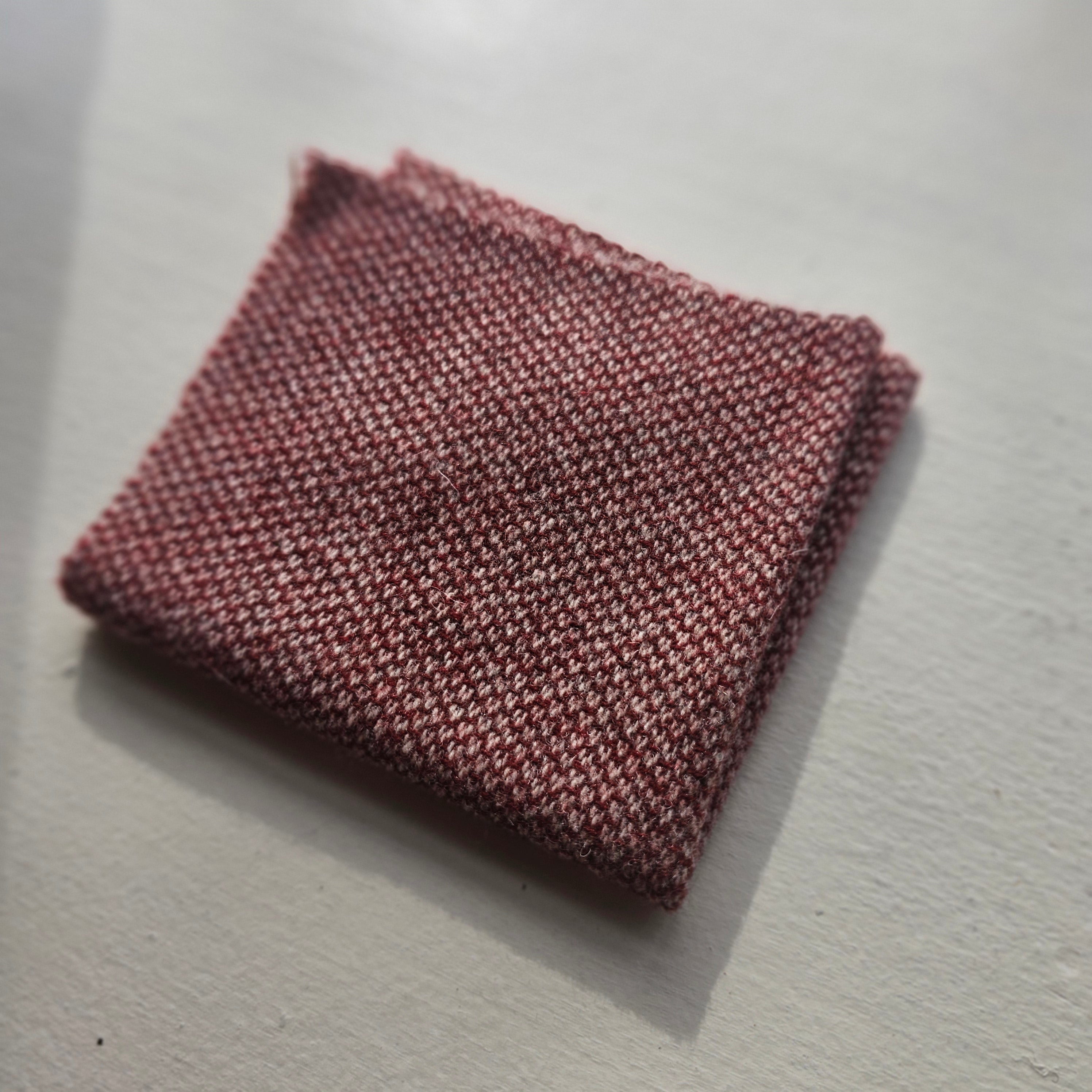 Photo of Felted Wool Pre-Cut 100% Wool in Maroon Cream Textured - Small - 8" x 7"