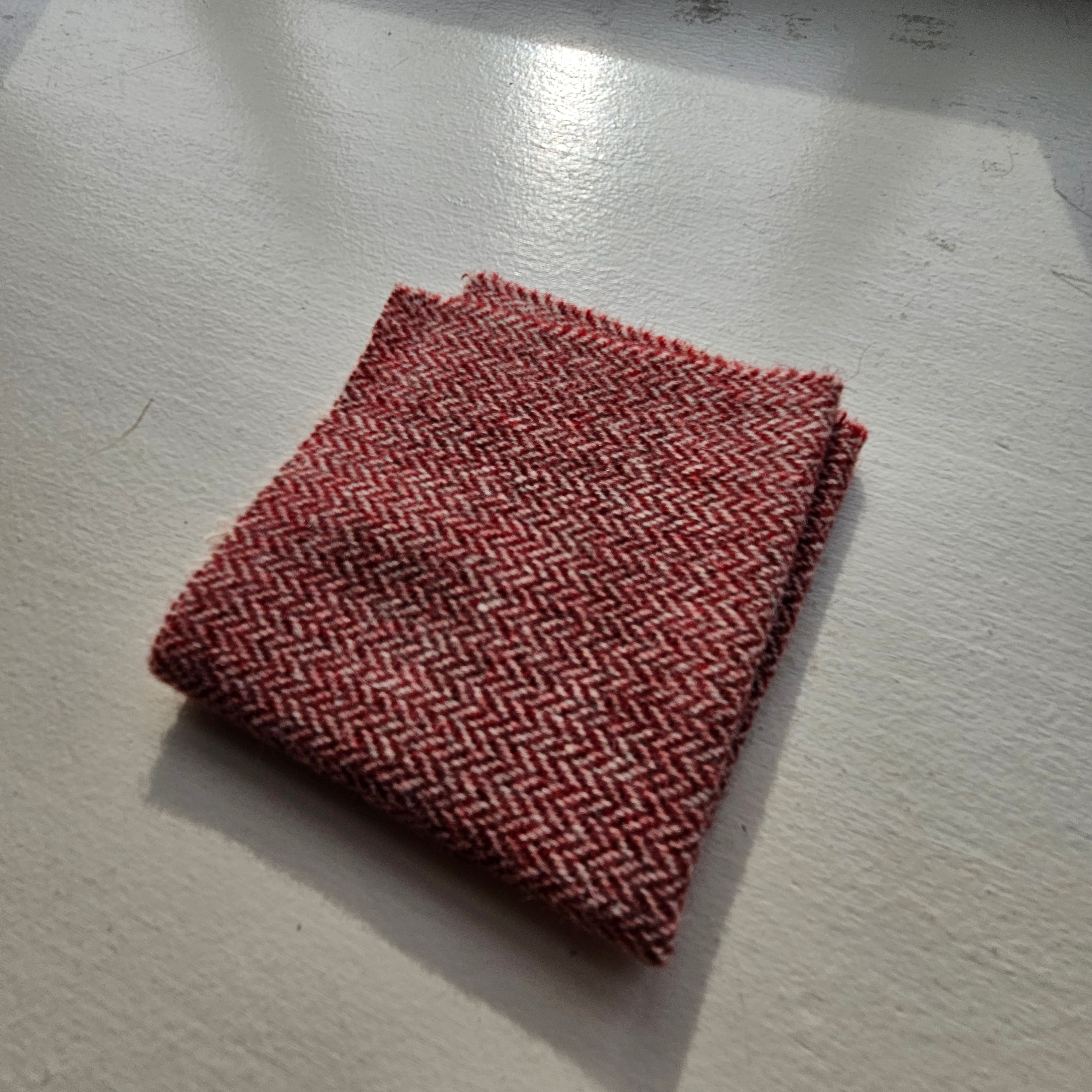 Photo of Felted Wool Pre-Cut 100% Wool in Maroon Chevron - Small - 8" x 7"