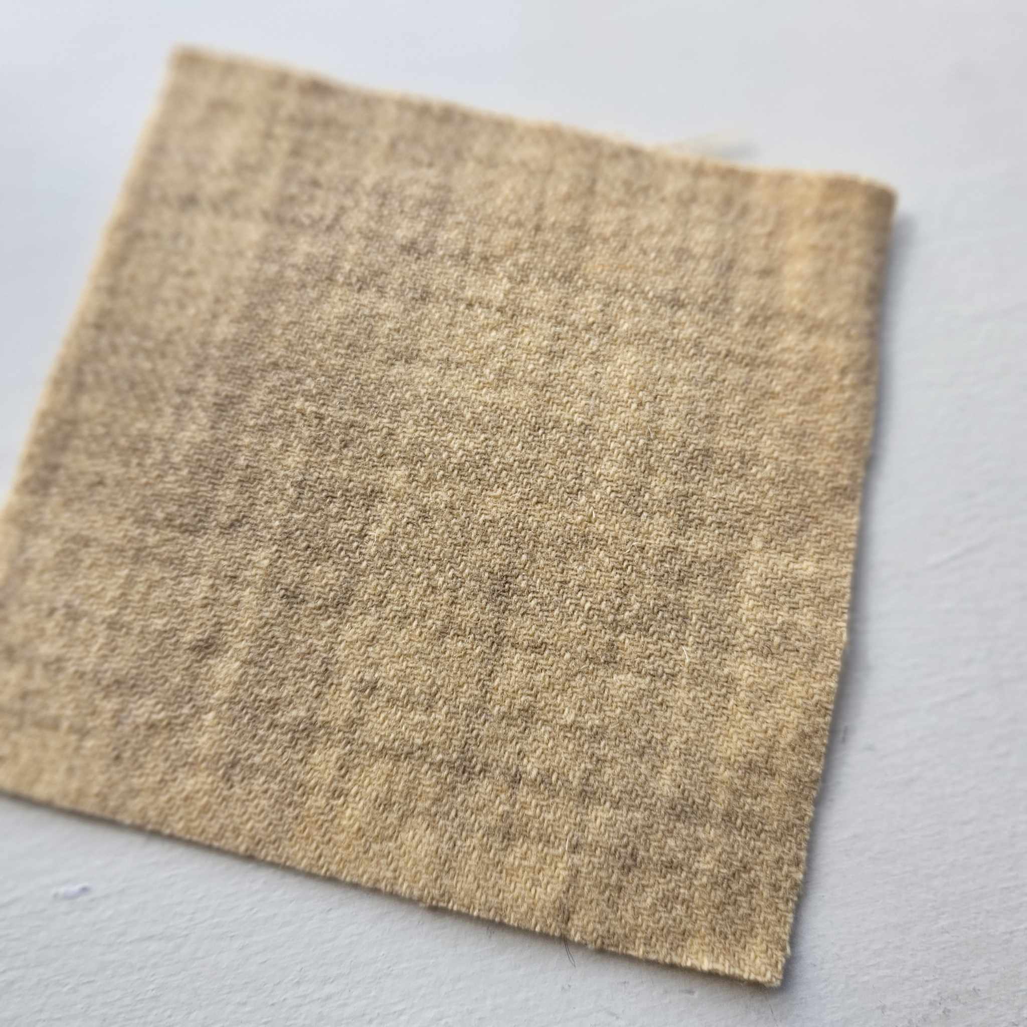 Photo of Felted Wool Pre-Cut 100% Wool in Mustard Yellow Plaid - Mini Square - 4" x 4"