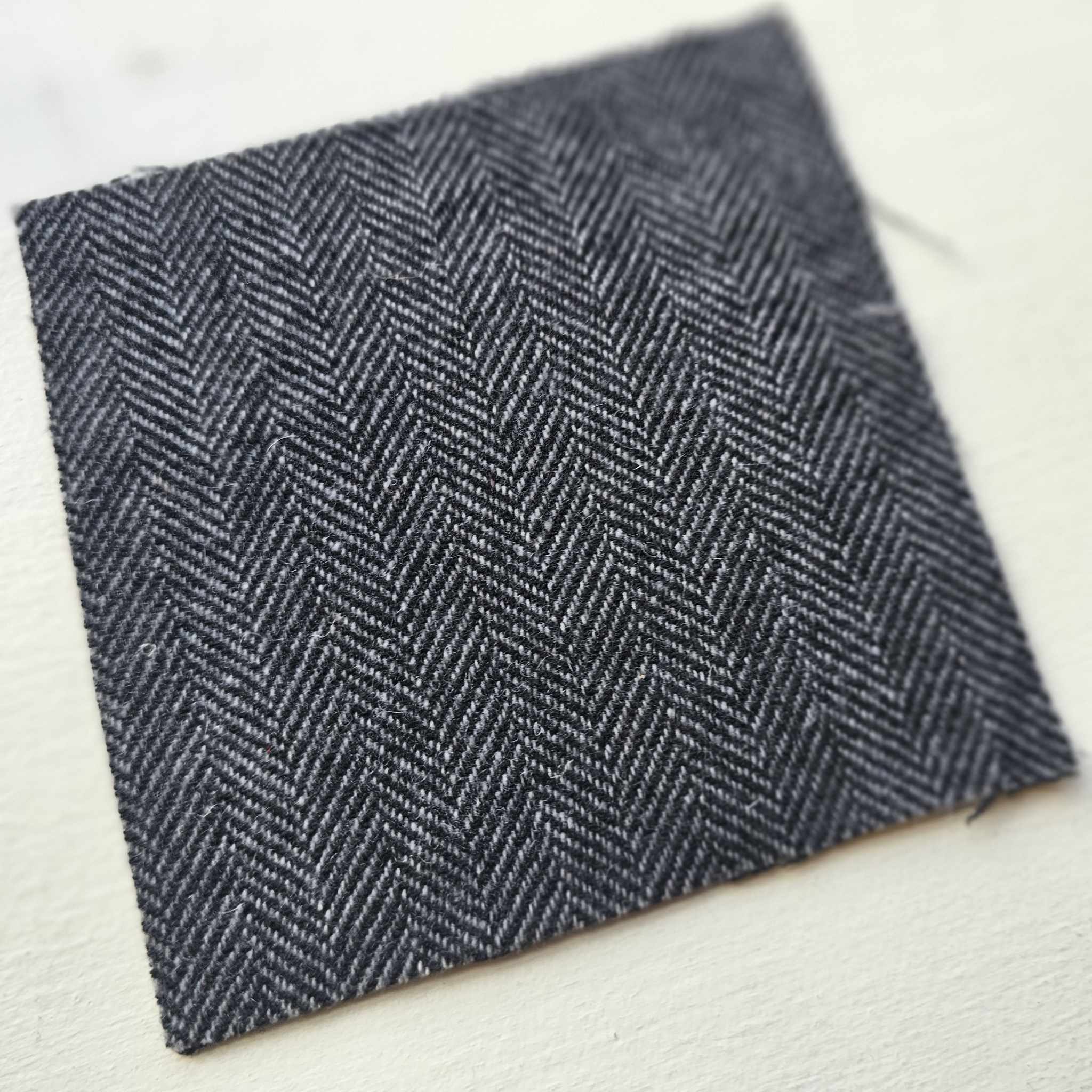 Photo of Felted Wool Pre-Cut 100% Wool in Black Chevron - Mini Square - 4" x 4"