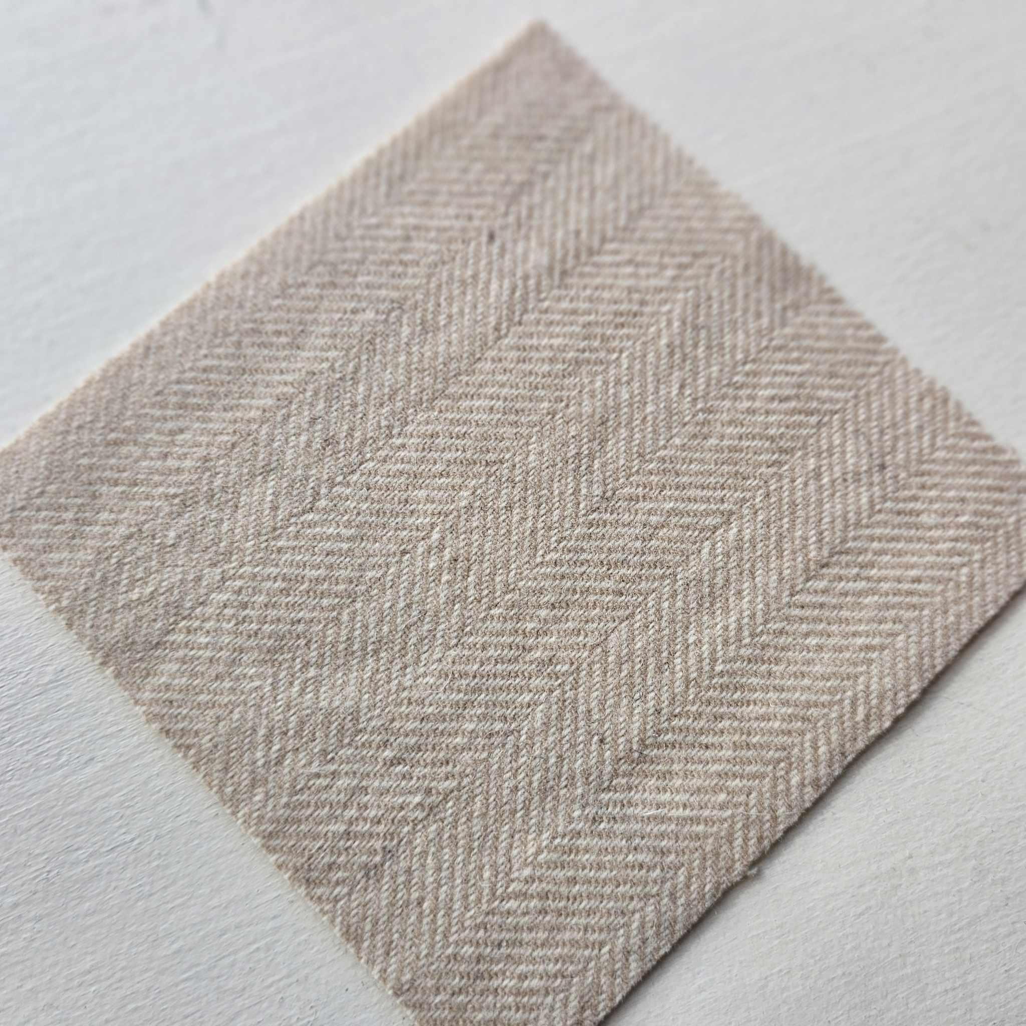 Photo of Felted Wool Pre-Cut 100% Wool in Beige Chevron - Mini Square - 4" x 4"