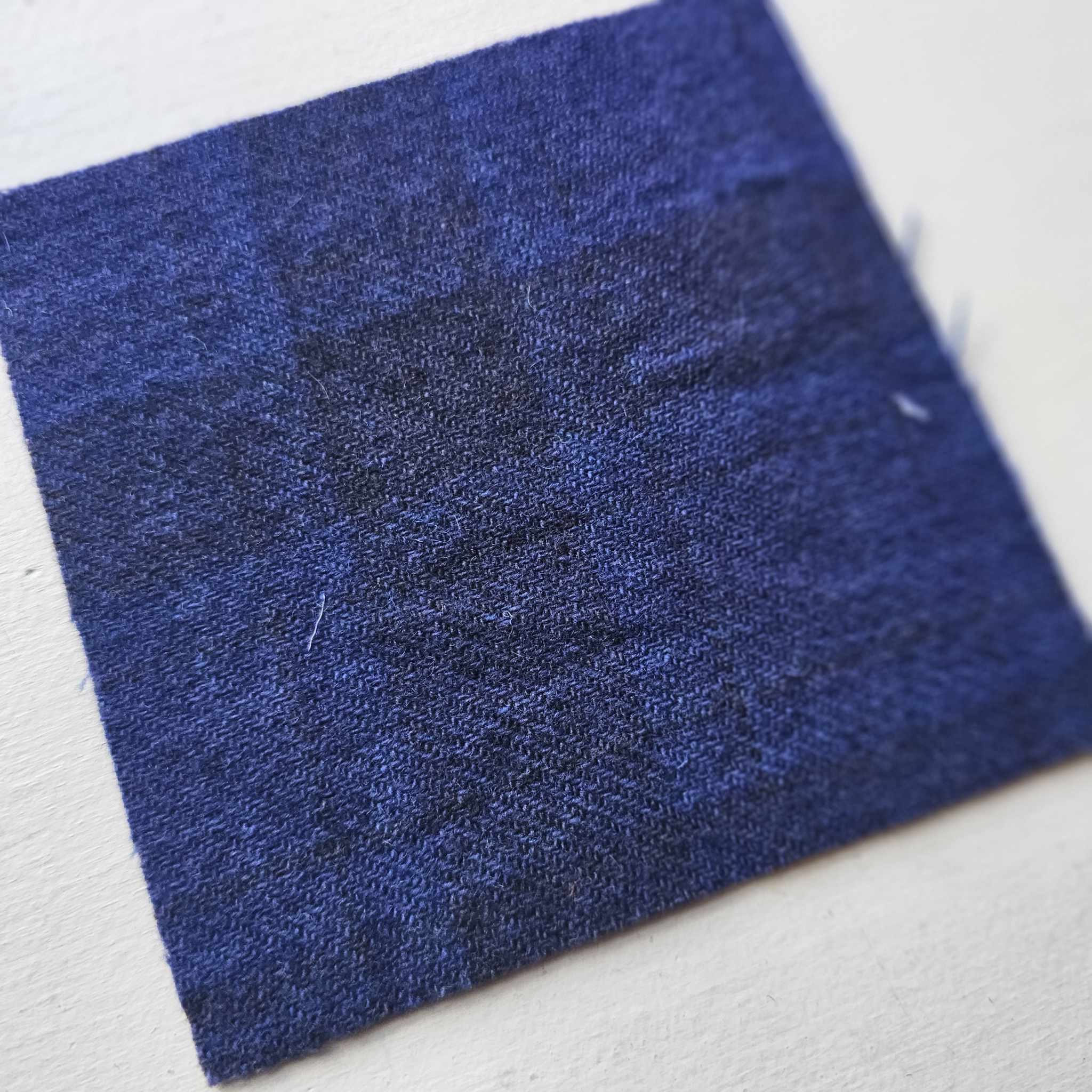 Photo of Felted Wool Pre-Cut 100% Wool in Dark Blue Plaid - Mini Square - 4" x 4"