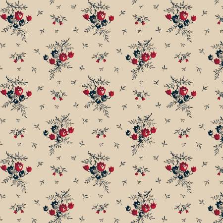 Photo of P & B Textiles 100% Cotton Fabric in Set Flowers Patriotic from Allegiance - 44"/45" Wide Fabric