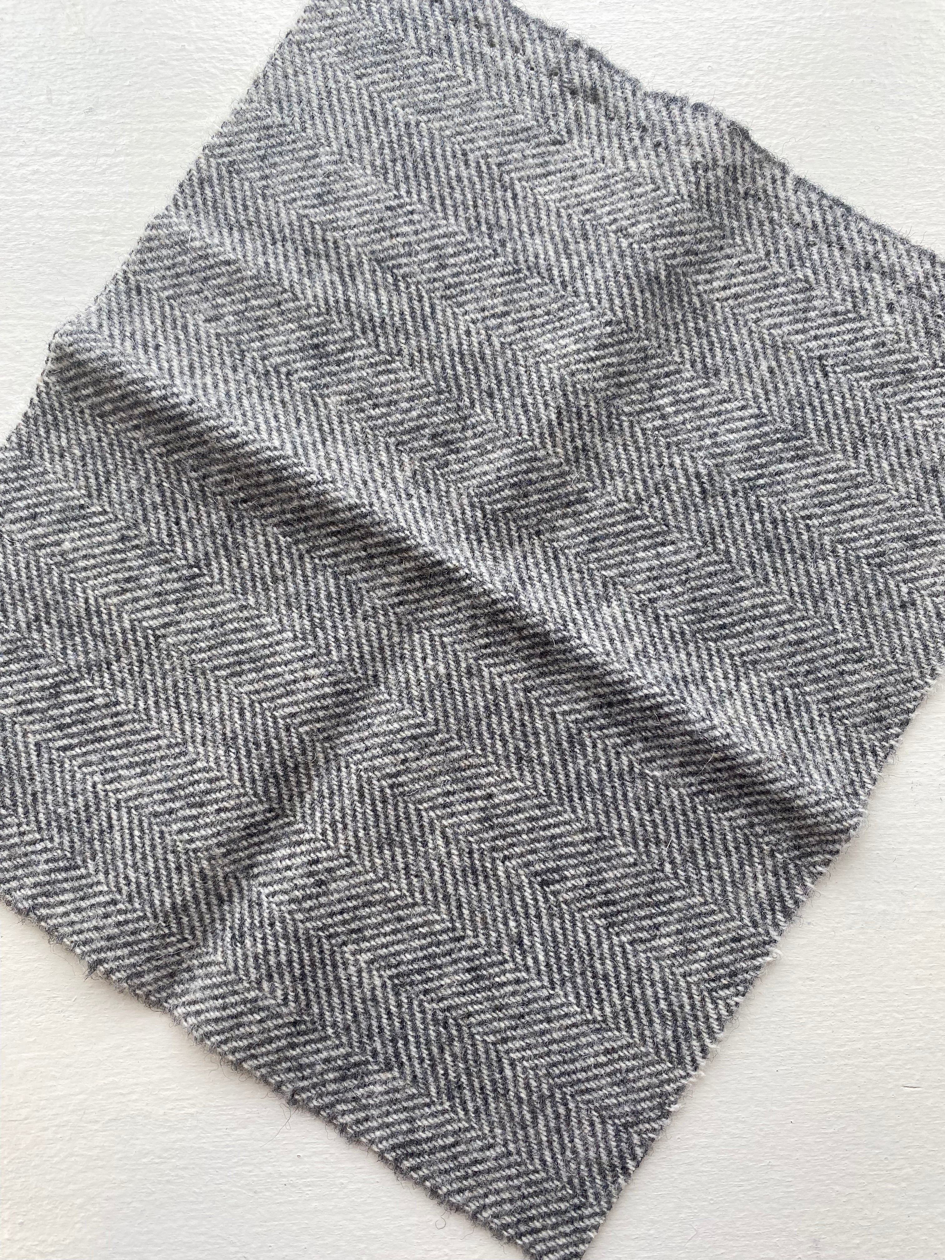 Photo of Felted Wool Pre-Cut 100% Wool in Ash Grey Chevron - Small - 8" x 7"