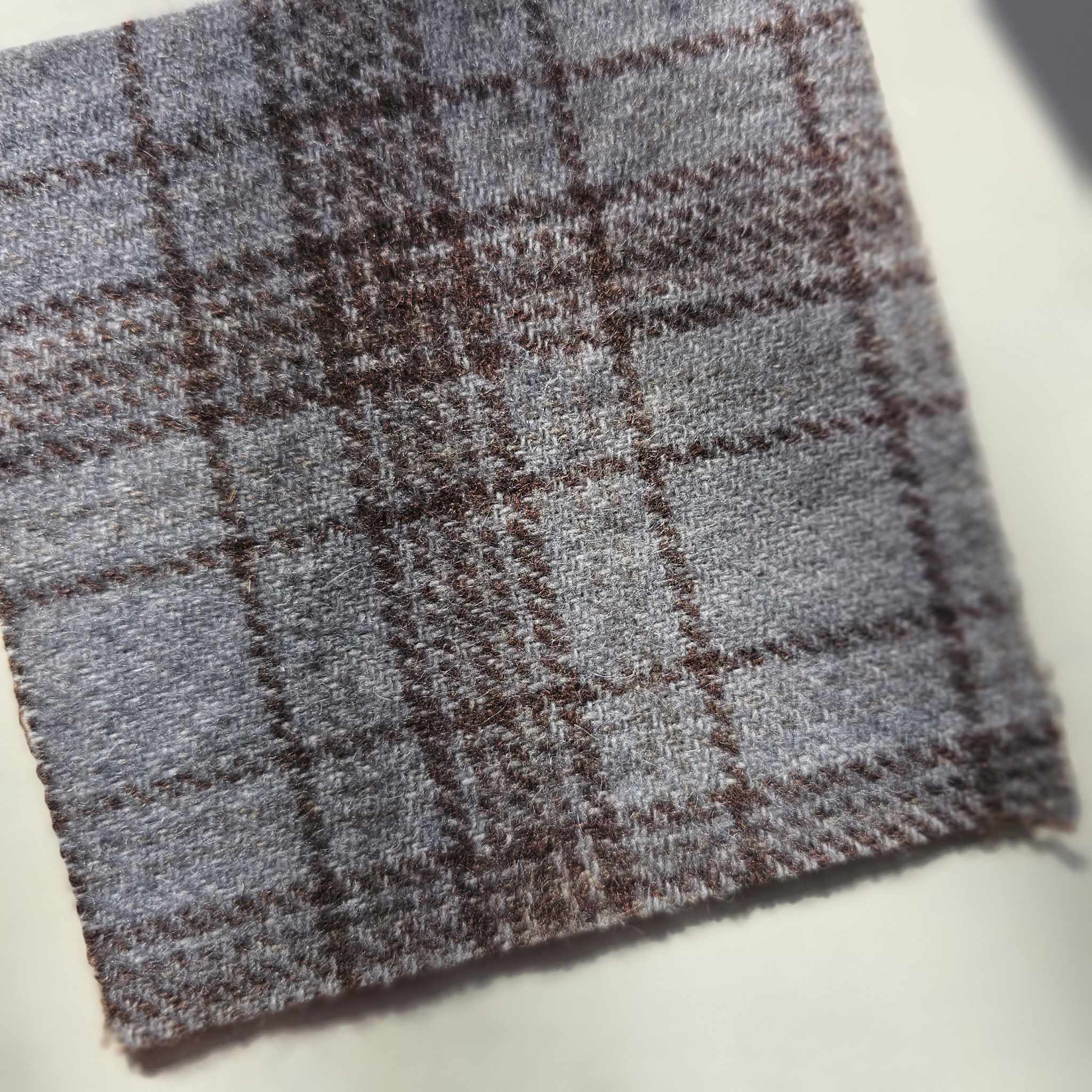 Photo of Felted Wool Pre-Cut 100% Wool in Ash Grey Plaid - Mini Square - 4" x 4"