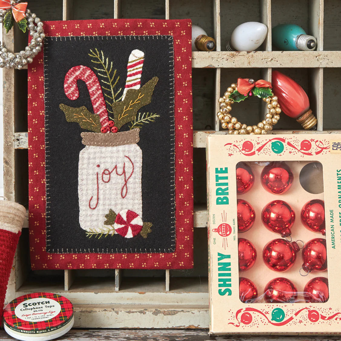 Photo of Buttermilk Basin Kit in Joy Jar - Wool Applique