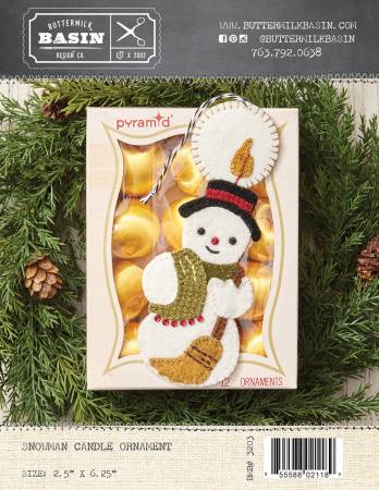 Photo of Buttermilk Basin Kit in Snowman Candle Ornament - Wool Applique