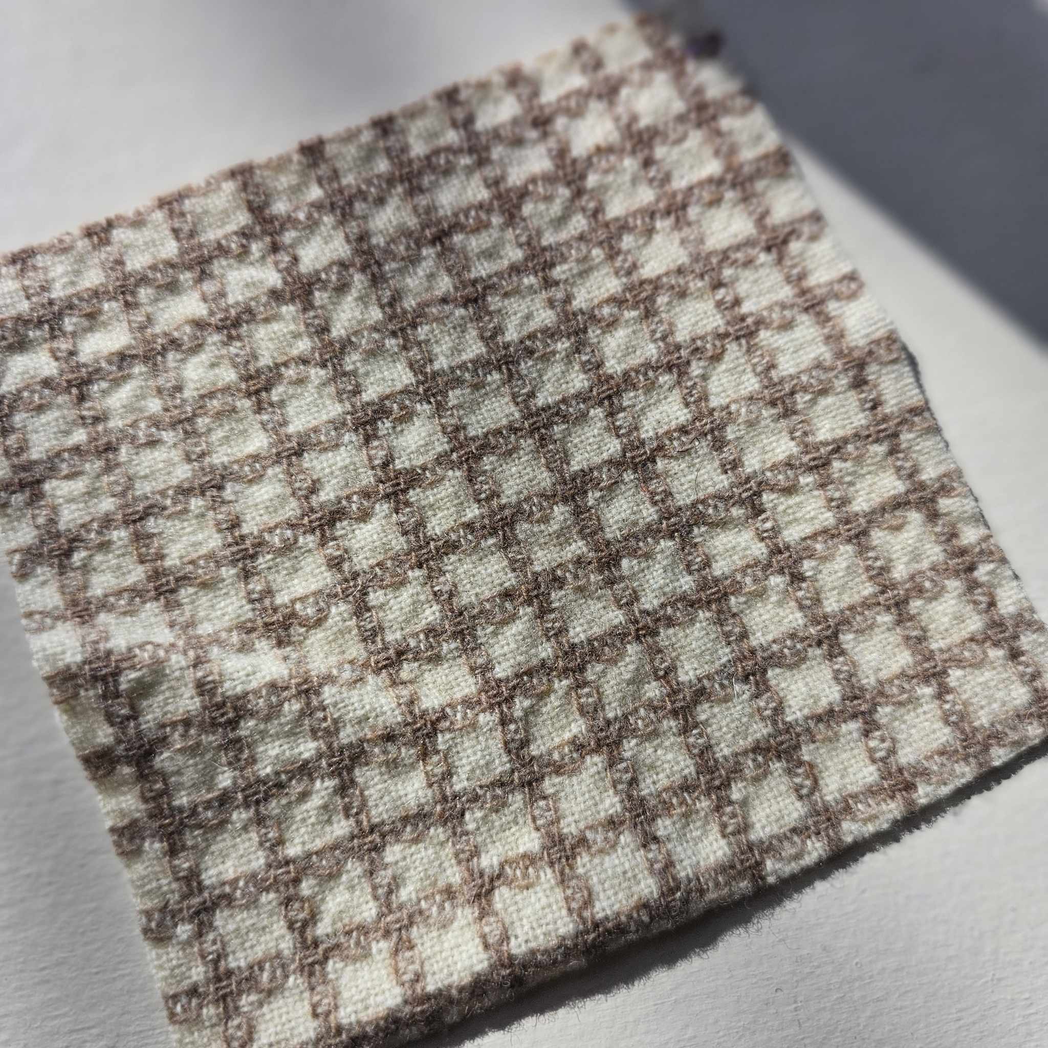 Photo of Felted Wool Pre-Cut 100% Wool in Beige Dots - Mini Square - 4" x 4"