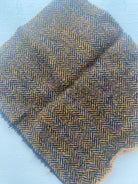 Photo of Felted Wool Pre-Cut 100% Wool in Black and Gold Chevron - Small - 8" x 7"