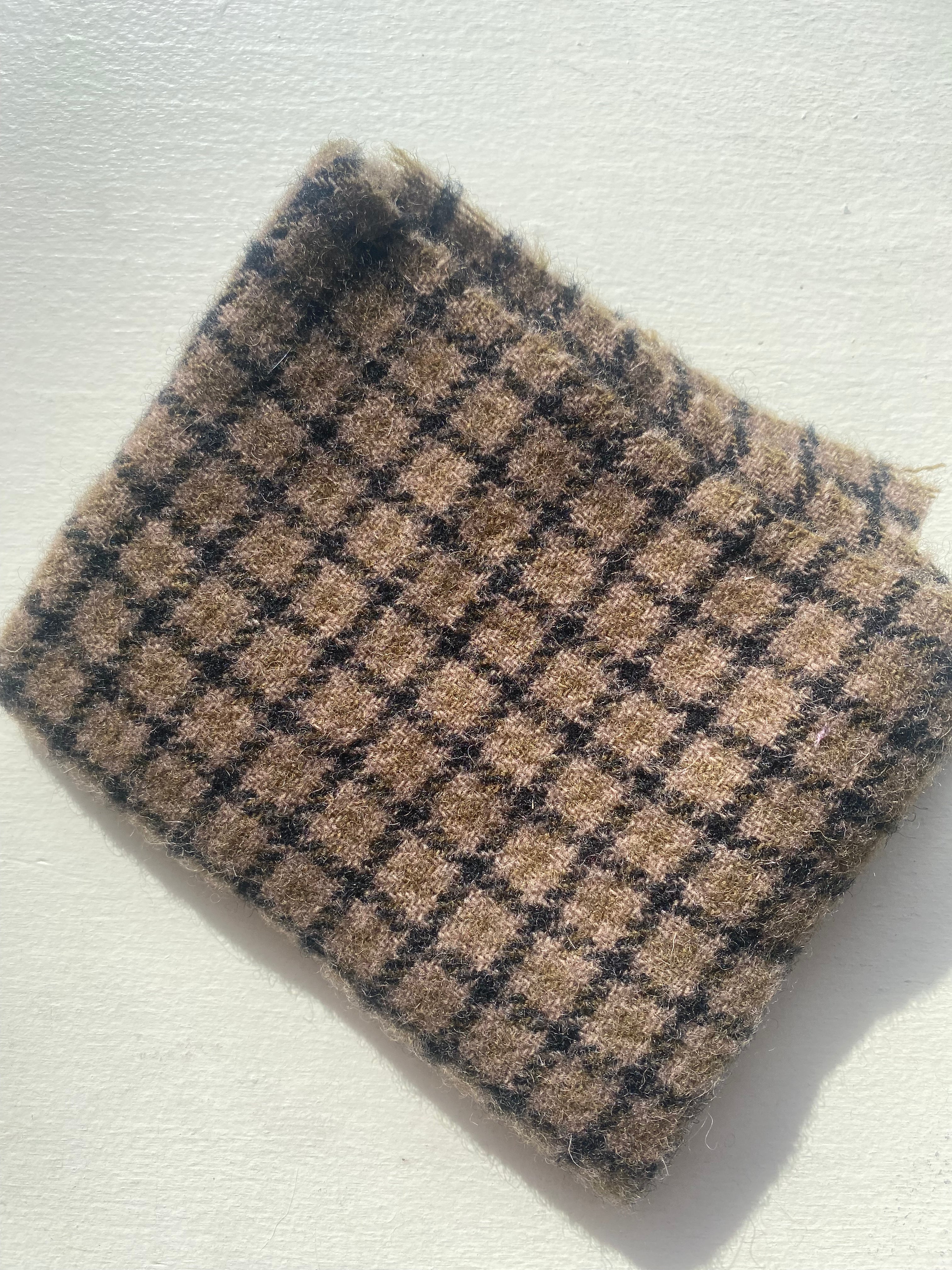 Photo of Felted Wool Pre-Cut 100% Wool in Brown Squares - Medium - 10" x 9"