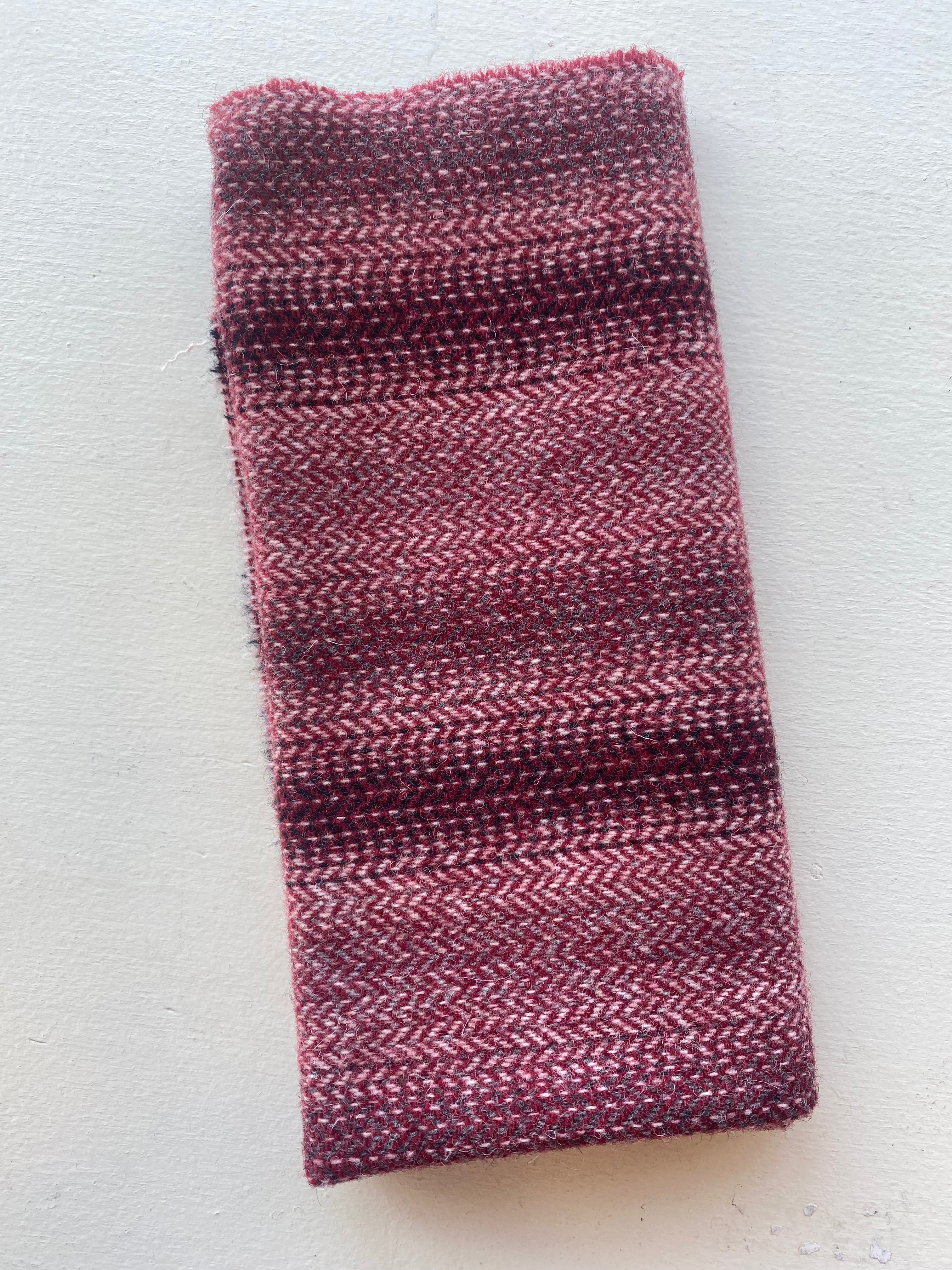 Photo of Felted Wool Pre-Cut 100% Wool in Maroon Stripe - Large - 15" x 14"