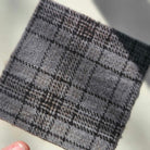 Photo of Felted Wool Pre-Cut 100% Wool in Charcoal Grey Plaid - Mini Square - 4" x 4"