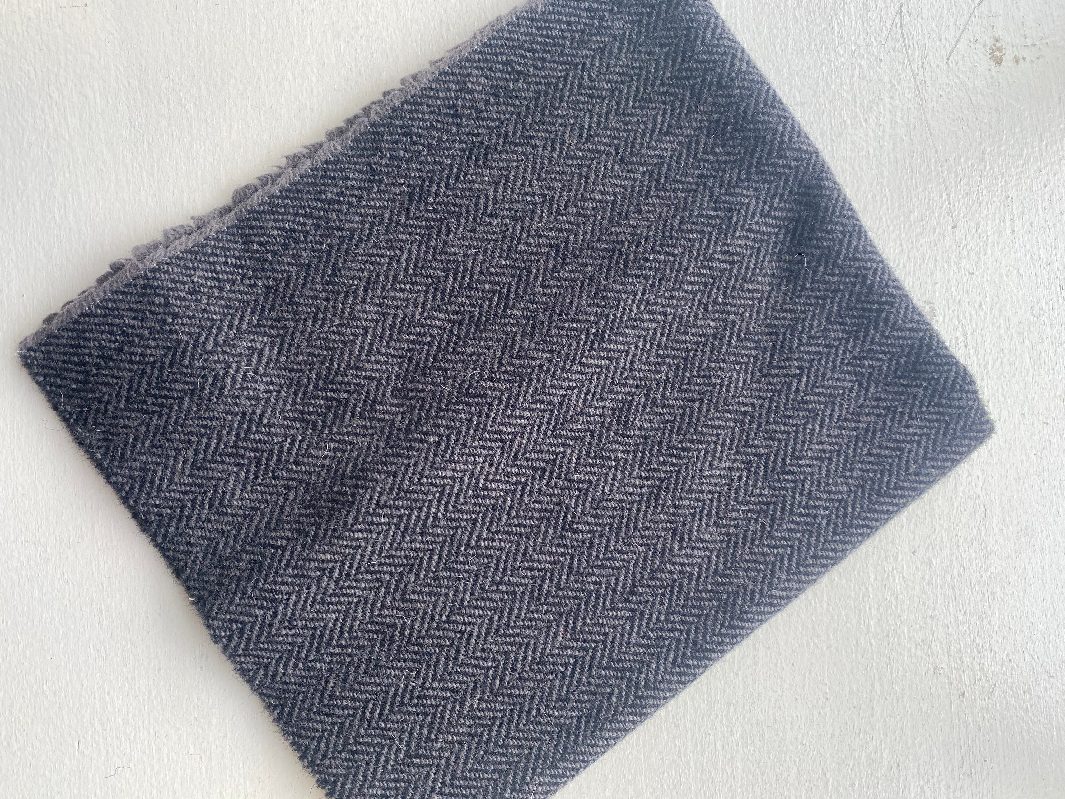 Photo of Felted Wool Pre-Cut 100% Wool in Dark Grey Chevron - Large - 15" x 14"