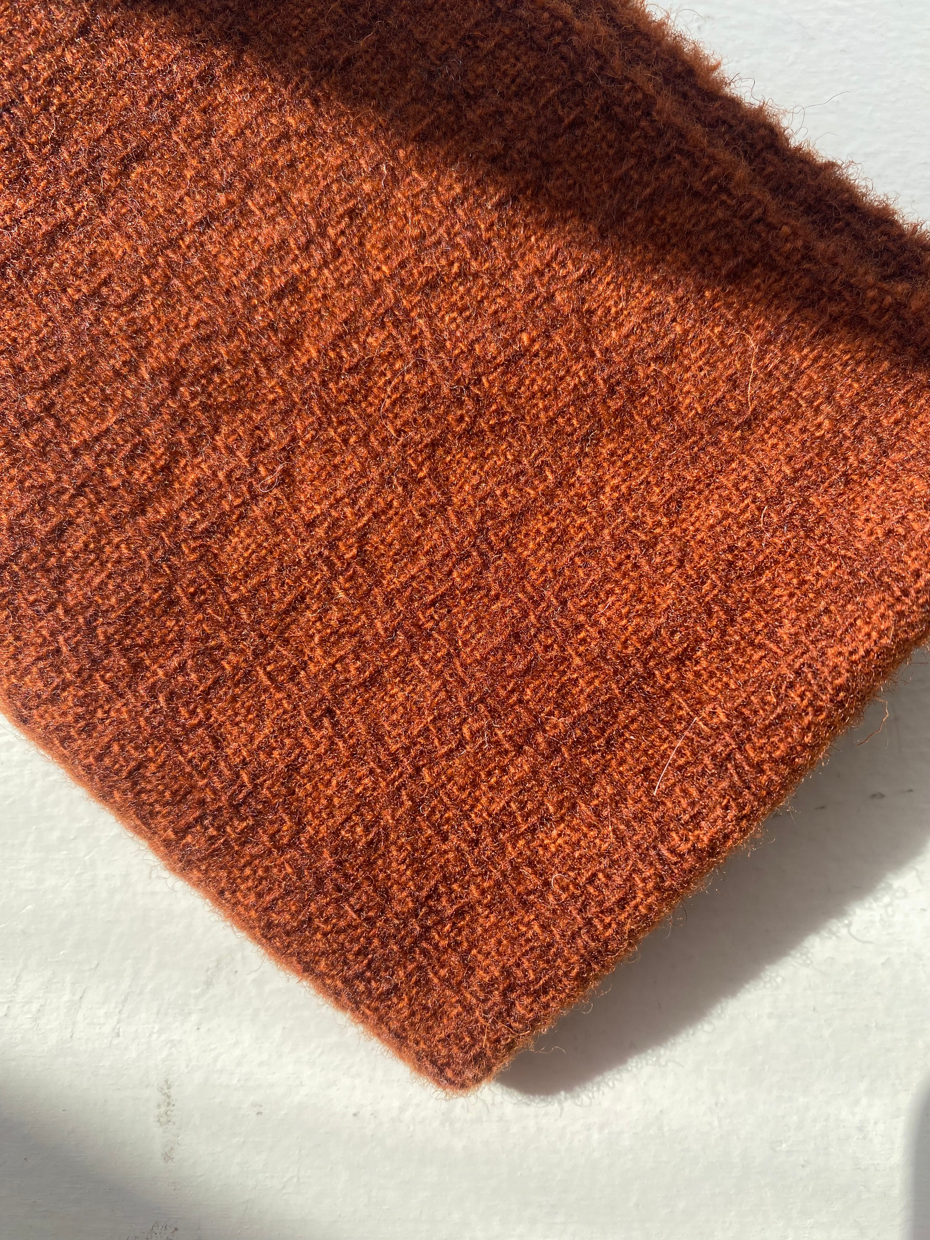 Photo of Felted Wool Pre-Cut 100% Wool in Dark Orange Dots - Medium - 10" x 9"
