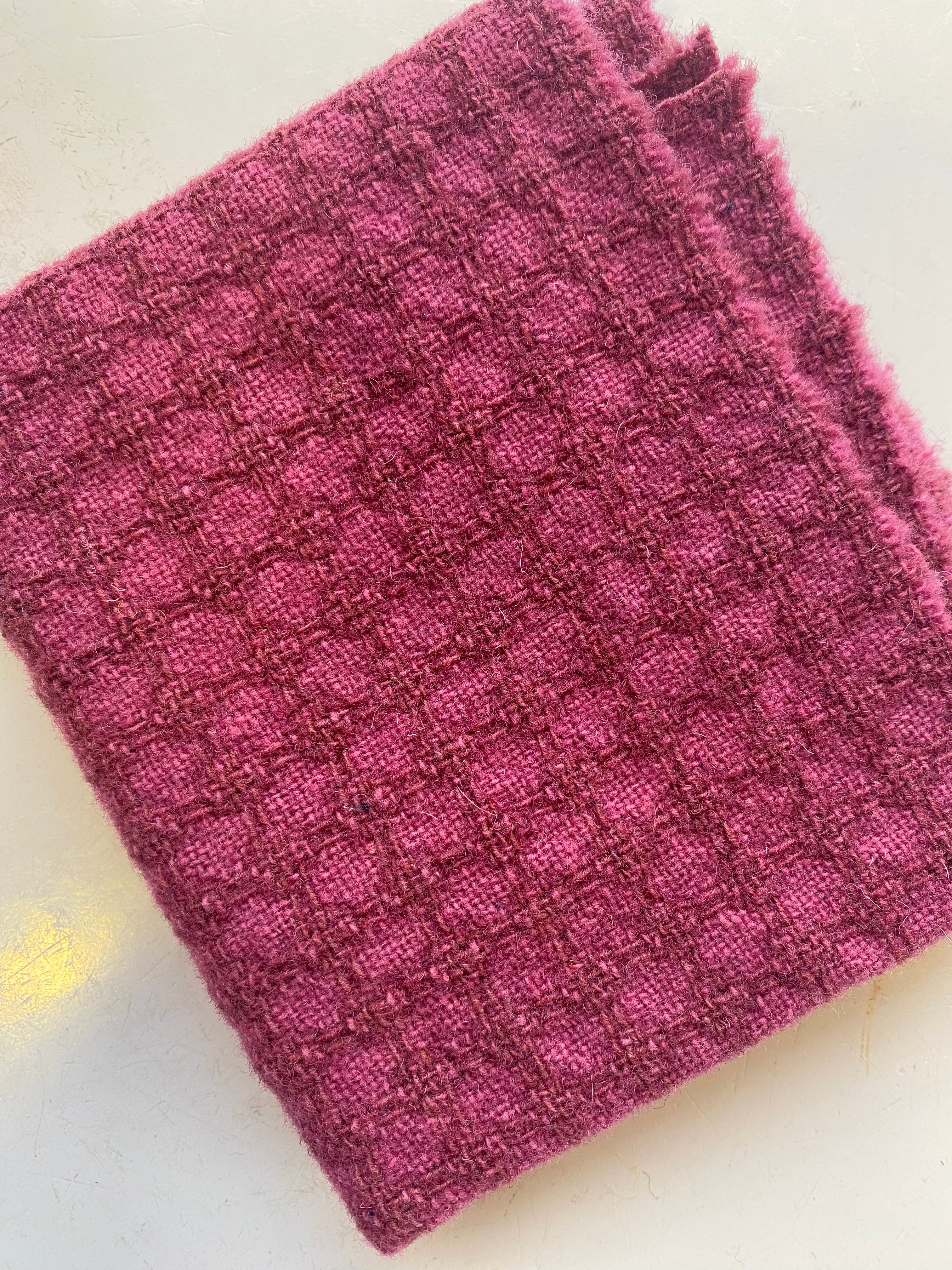 Photo of Felted Wool Pre-Cut 100% Wool in Dark Pink Dots - Medium - 10" x 9"