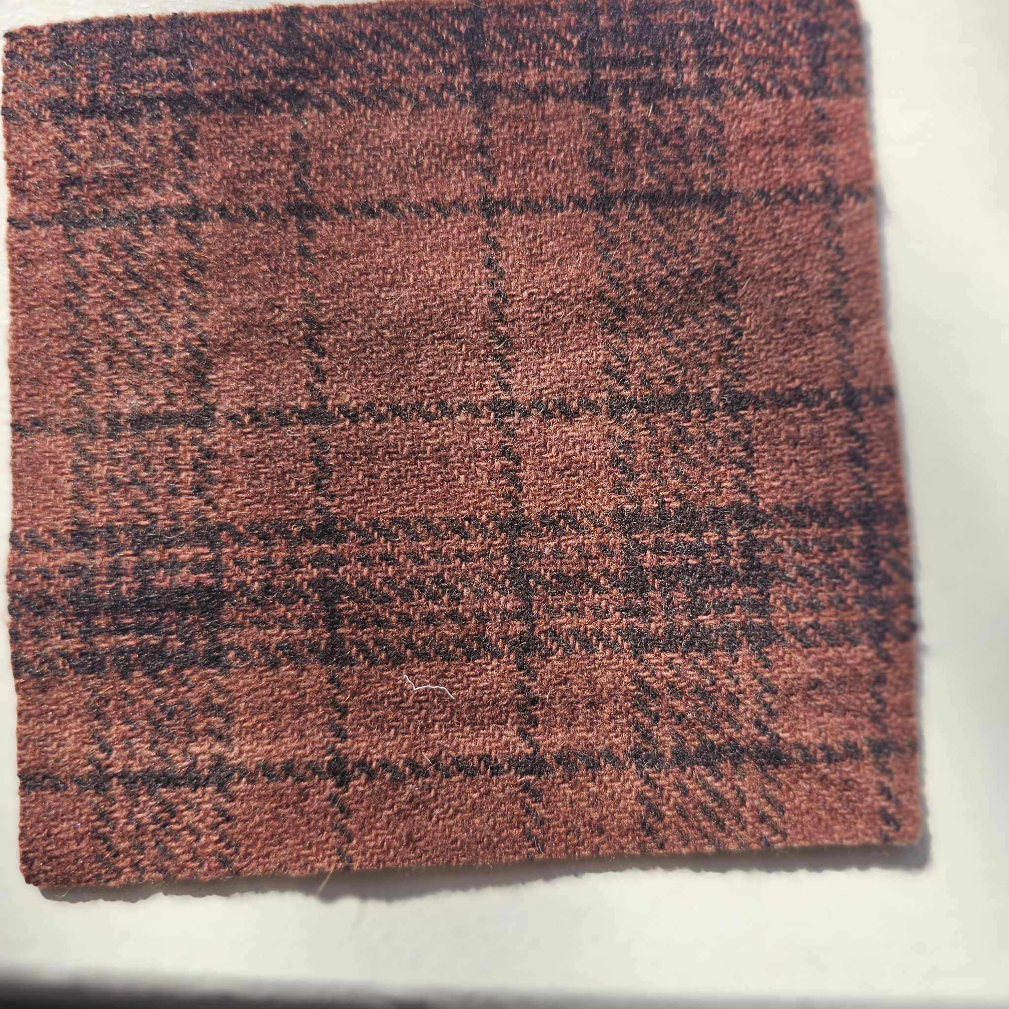 Photo of Felted Wool Pre-Cut 100% Wool in Dusty Brown Plaid - Mini Square - 4" x 4"