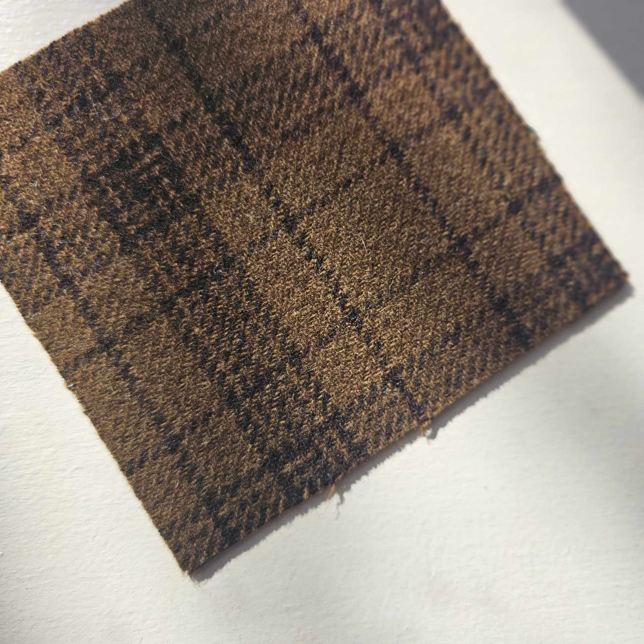 Photo of Felted Wool Pre-Cut 100% Wool in Dusty Green Plaid - Mini Square - 4" x 4"