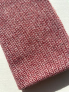 Photo of Felted Wool Pre-Cut 100% Wool in Maroon Cream Chevron - Large - 15" x 14"