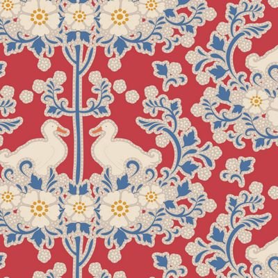 Photo of Tilda Fabrics 100% Cotton Fabric in Red Duck Nest from Jubilee - 44"/45" Wide Fabric
