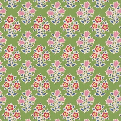 Photo of Tilda Fabrics 100% Cotton Fabric in Green Farm Flowers from Jubilee - 44"/45" Wide Fabric