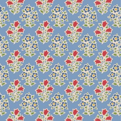 Photo of Tilda Fabrics 100% Cotton Fabric in Light Blue Farm Flowers from Jubilee - 44"/45" Wide Fabric
