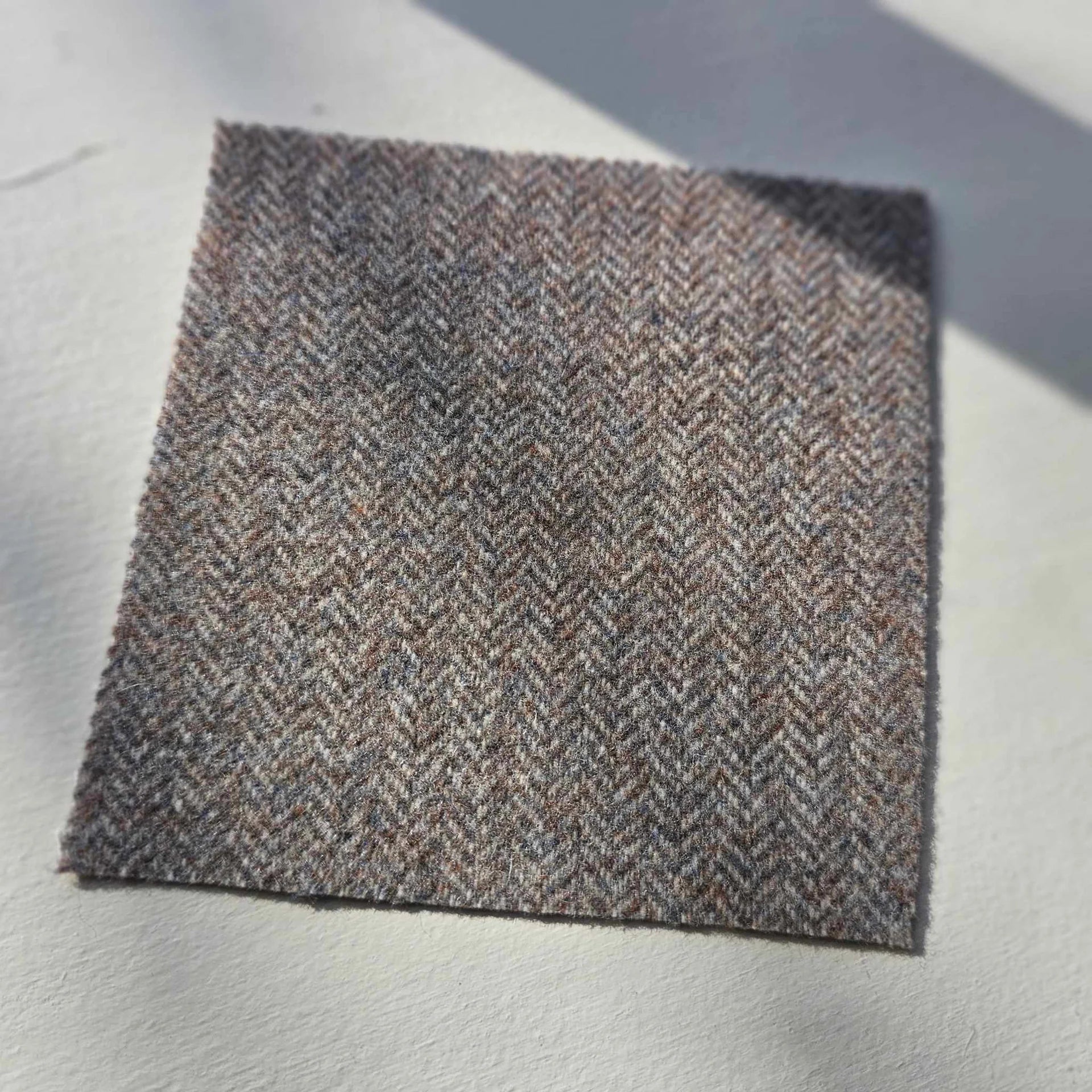 Photo of Felted Wool Pre-Cut 100% Wool in Light Grey Chevron - Medium - 10" x 9"