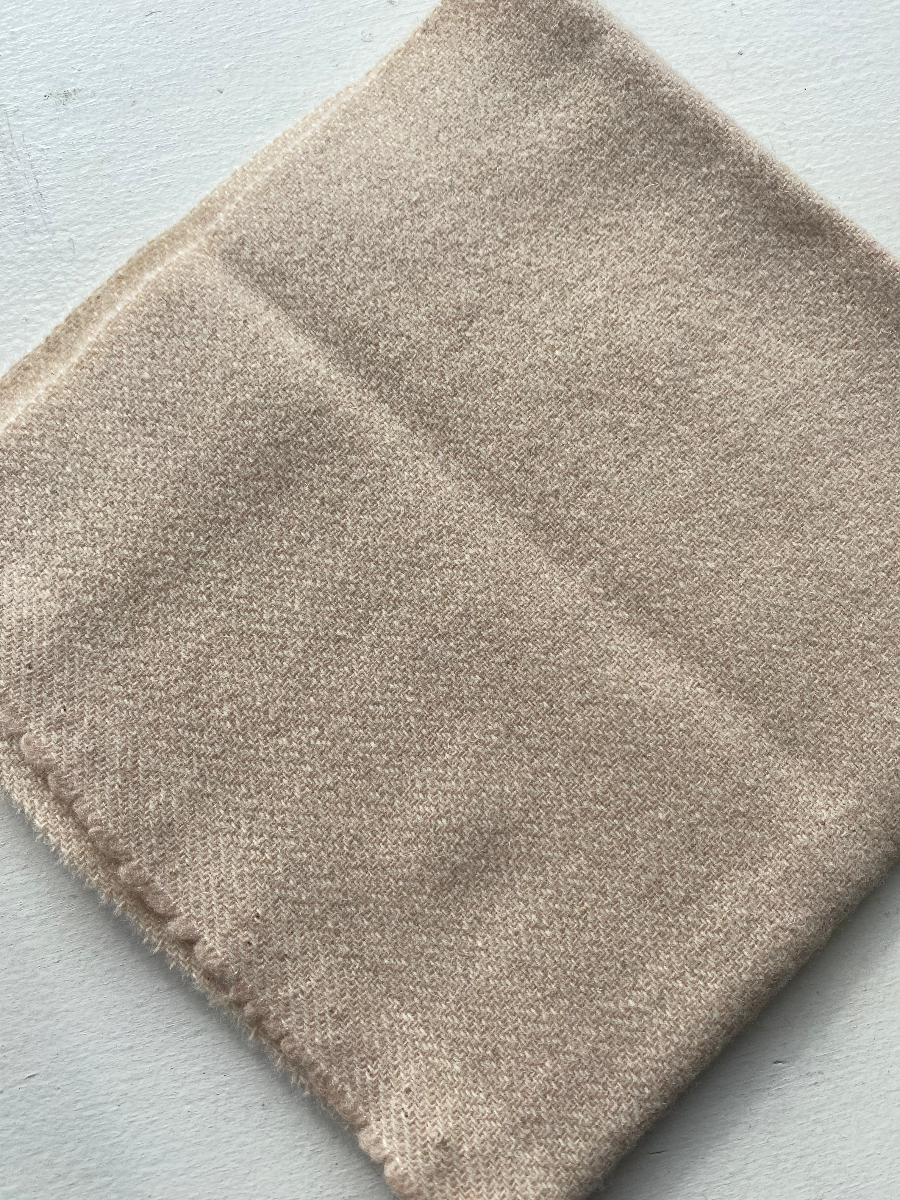 Photo of Felted Wool Pre-Cut 100% Wool in Light Beige Chevron - Large - 15" x 14"