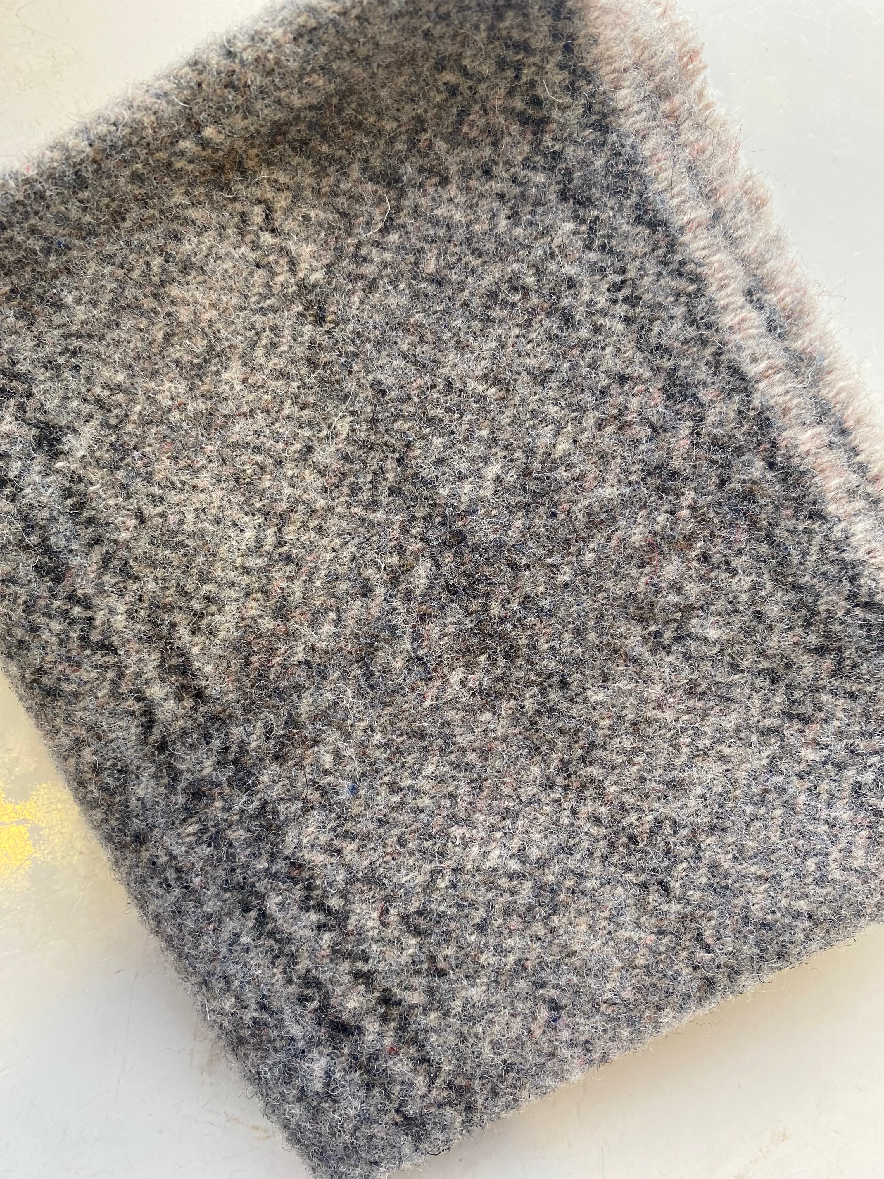 Photo of Felted Wool Pre-Cut 100% Wool in Light Gray Plaid - Medium - 10" x 9"