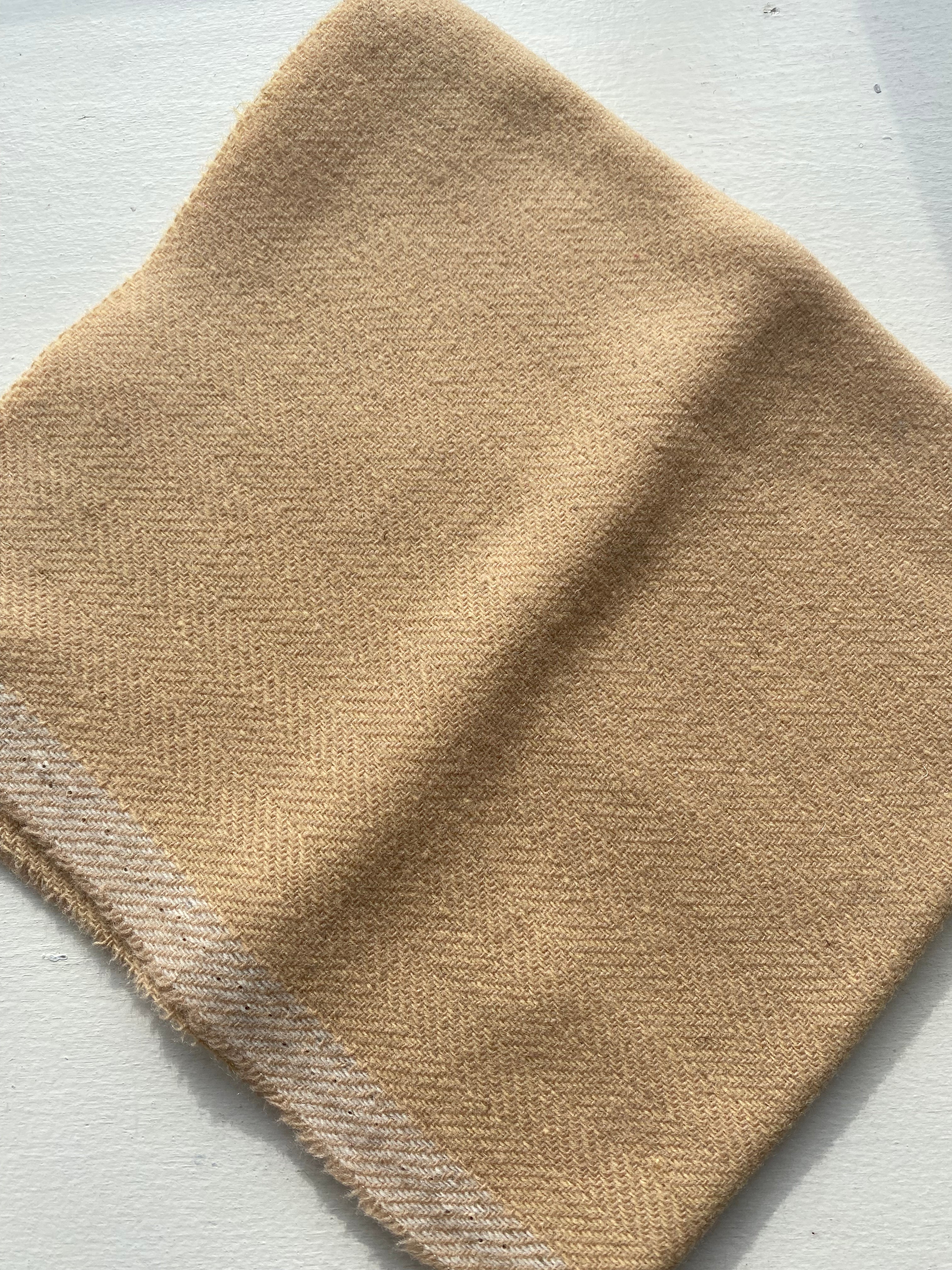 Photo of Felted Wool Pre-Cut 100% Wool in Light Yellow Chevron - Large - 15" x 14"