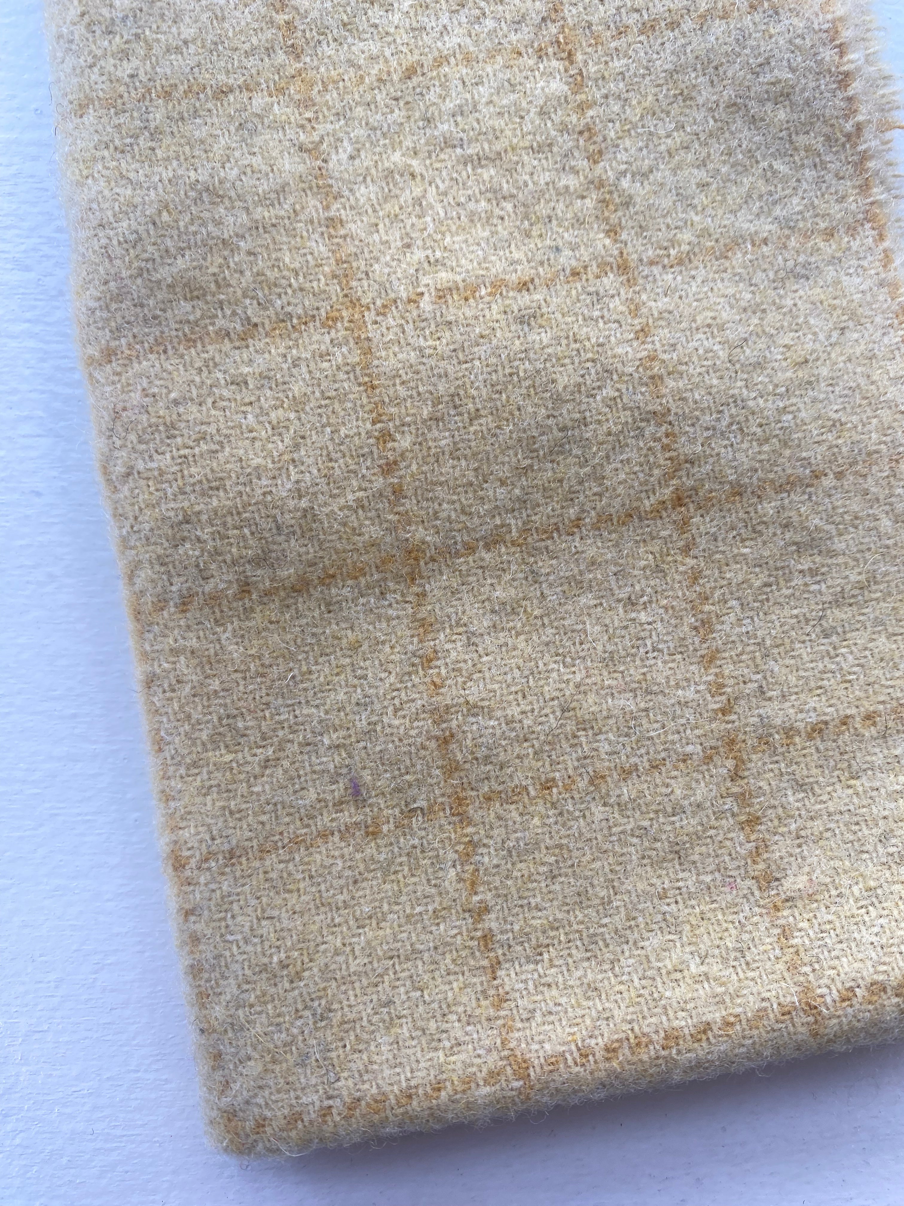 Photo of Felted Wool Pre-Cut 100% Wool in Pastel Yellow Plaid - Medium - 10" x 9"