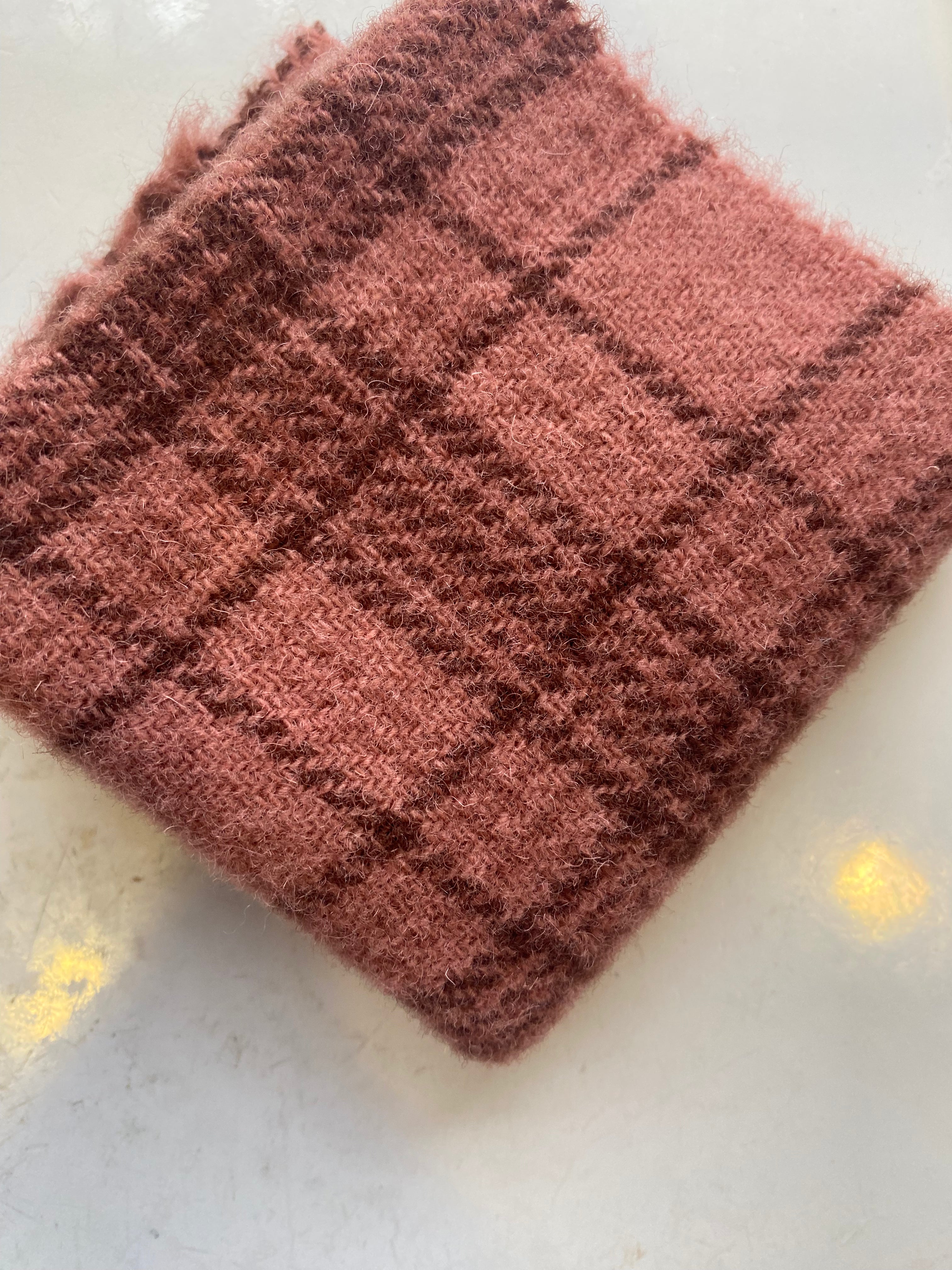 Photo of Felted Wool Pre-Cut 100% Wool in Pink Plaid - Medium - 10" x 9"