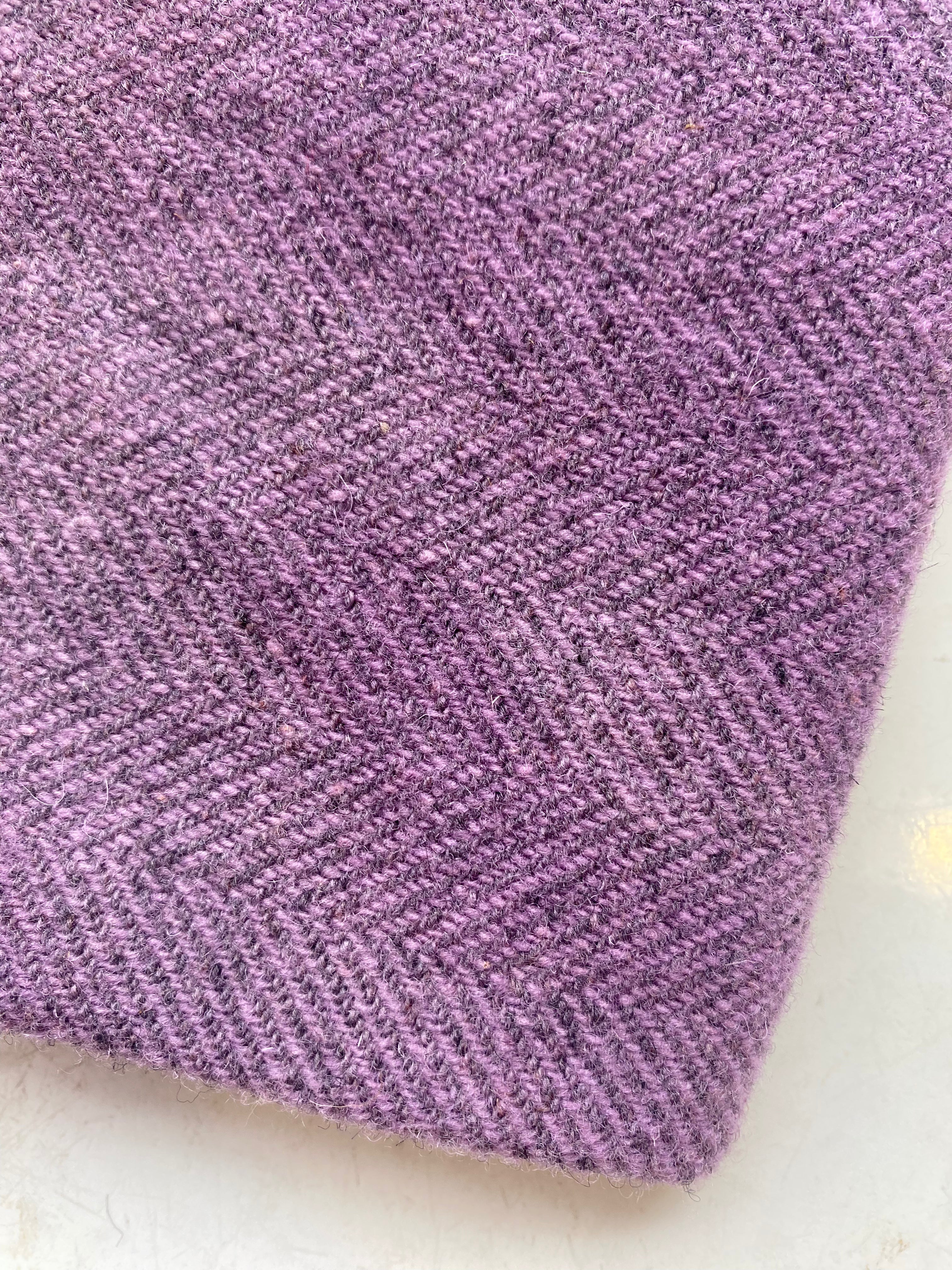 Photo of Felted Wool Pre-Cut 100% Wool in Plum Chevron - Medium - 10" x 9"