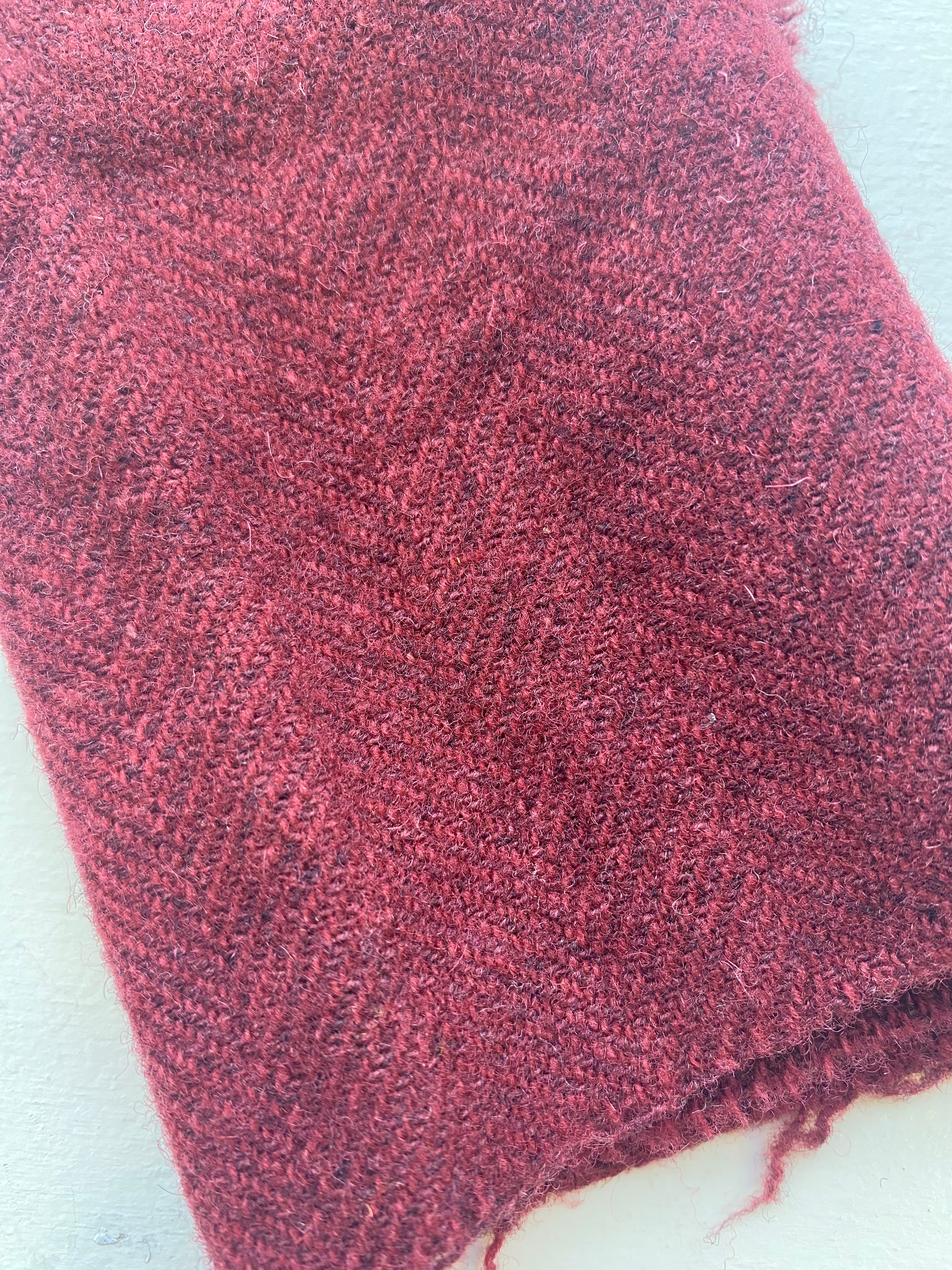 Photo of Felted Wool Pre-Cut 100% Wool in Red Chevron - Medium - 10" x 9"