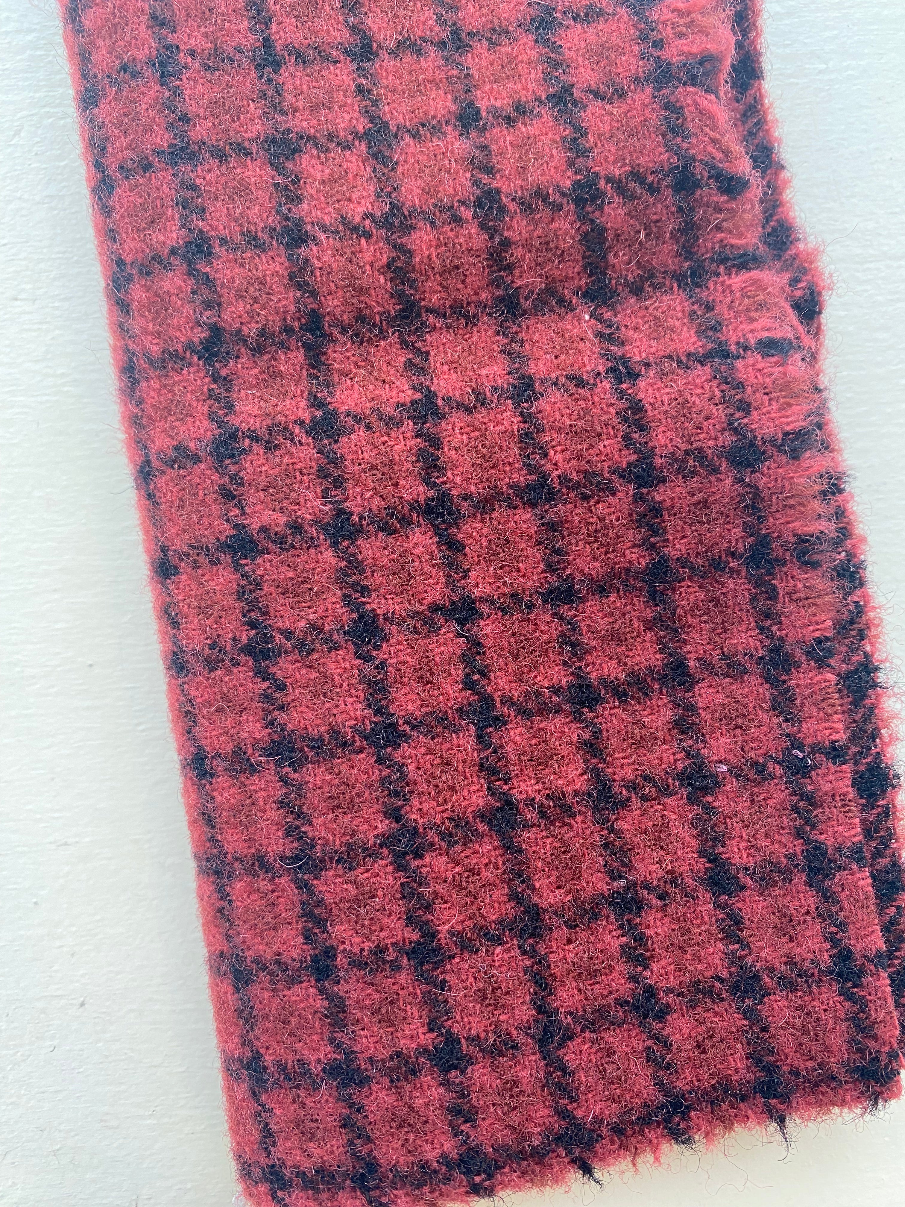 Photo of Felted Wool Pre-Cut 100% Wool in Red Squares - Medium - 10" x 9"