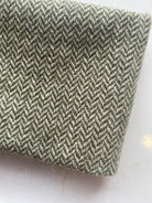 Photo of Felted Wool Pre-Cut 100% Wool in Sage Green Chevron - Medium - 10" x 9"