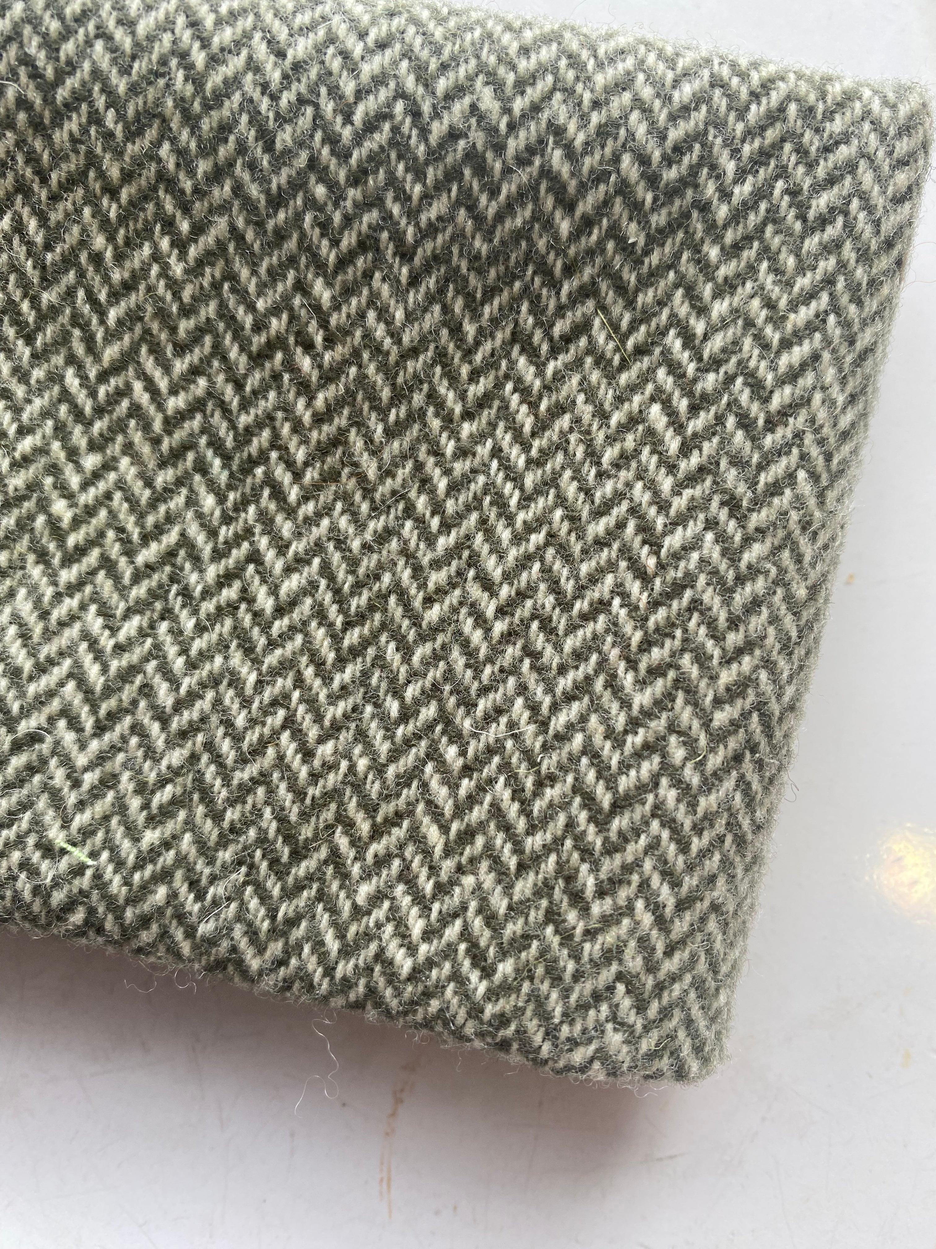 Photo of Felted Wool Pre-Cut 100% Wool in Sage Green Chevron - Medium - 10" x 9"