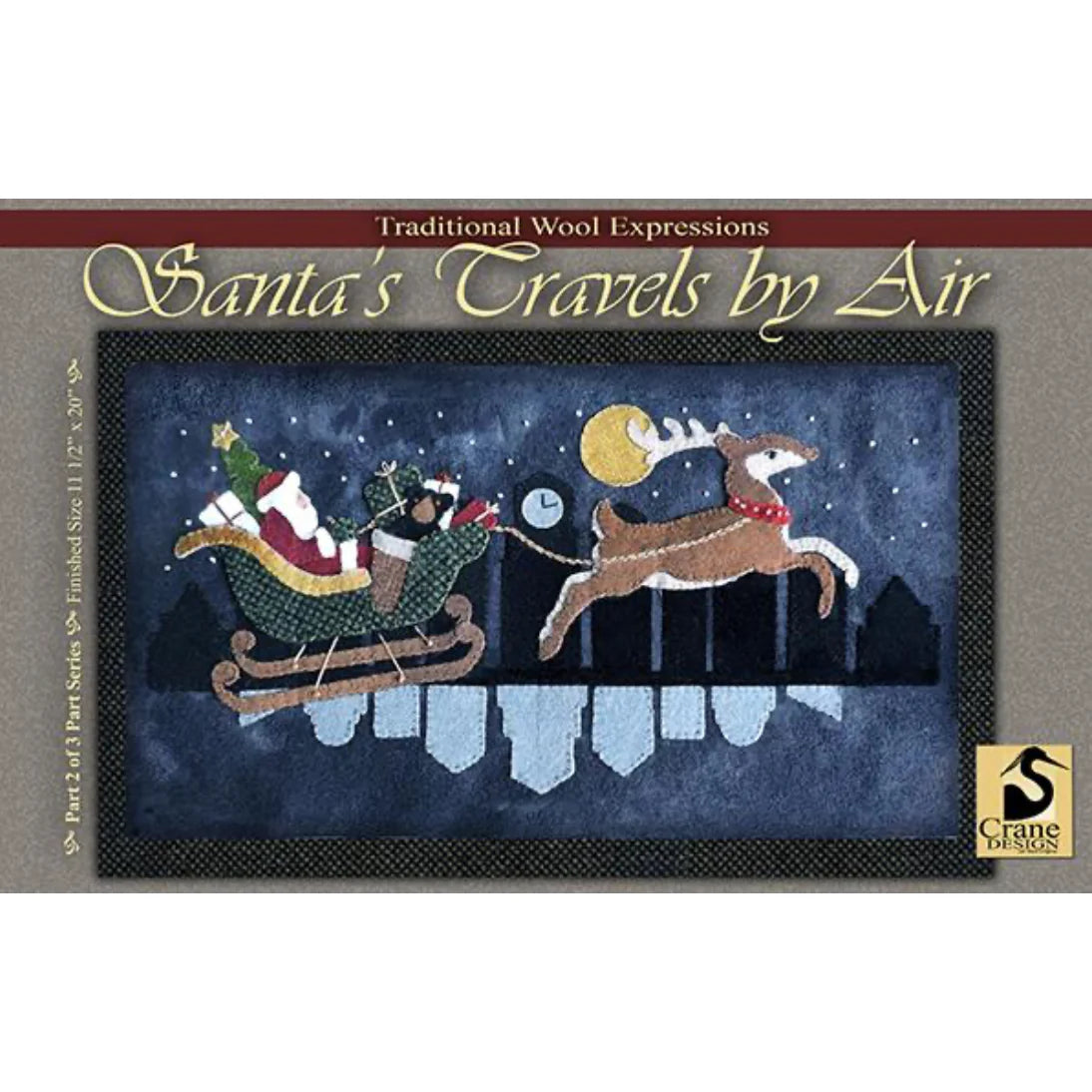Photo of Traditional Expressions in Santa's Travels By Air from Crane Design - Wool Applique Pattern