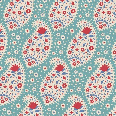 Photo of Tilda Fabrics 100% Cotton Fabric in Teal Teardrop from Jubilee - 44"/45" Wide Fabric