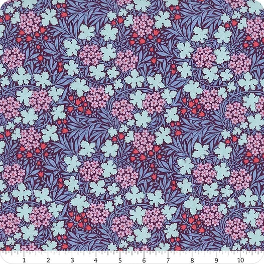 Photo of Tilda Fabrics 100% Cotton Fabric in Autumnbloom Eggplant from Hibernation - 44"/45" Wide Fabric