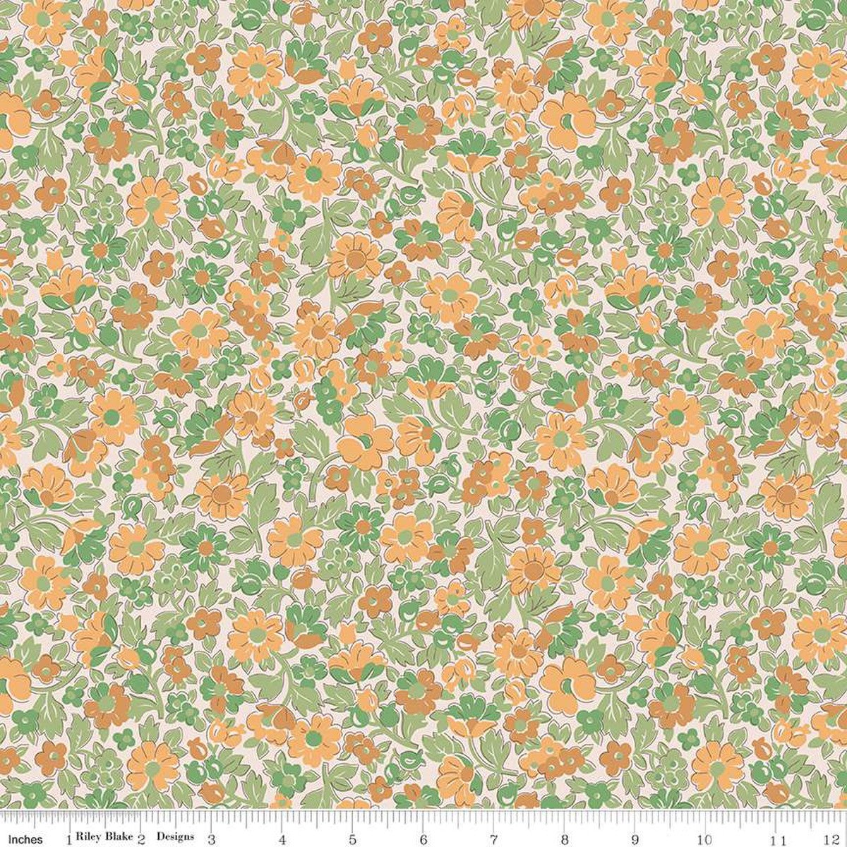 Photo of Riley Blake Designs 100% Cotton Fabric in Riley Green Beloved from Mercantile - 44"/45" Wide Faric