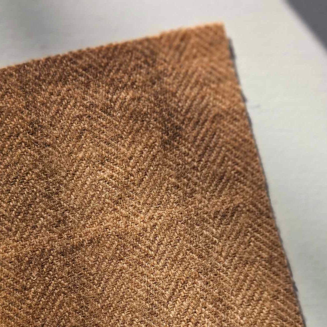 Photo of Felted Wool Pre-Cut 100% Wool in Dark Yellow Chevron - Mini Square - 4" x 4"