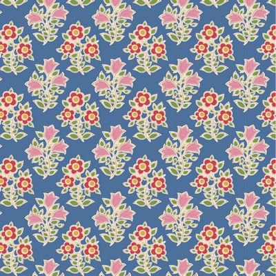 Photo of Tilda Fabrics 100% Cotton Fabric in Blue Farm Flowers from Jubilee - 44"/45" Wide Fabric