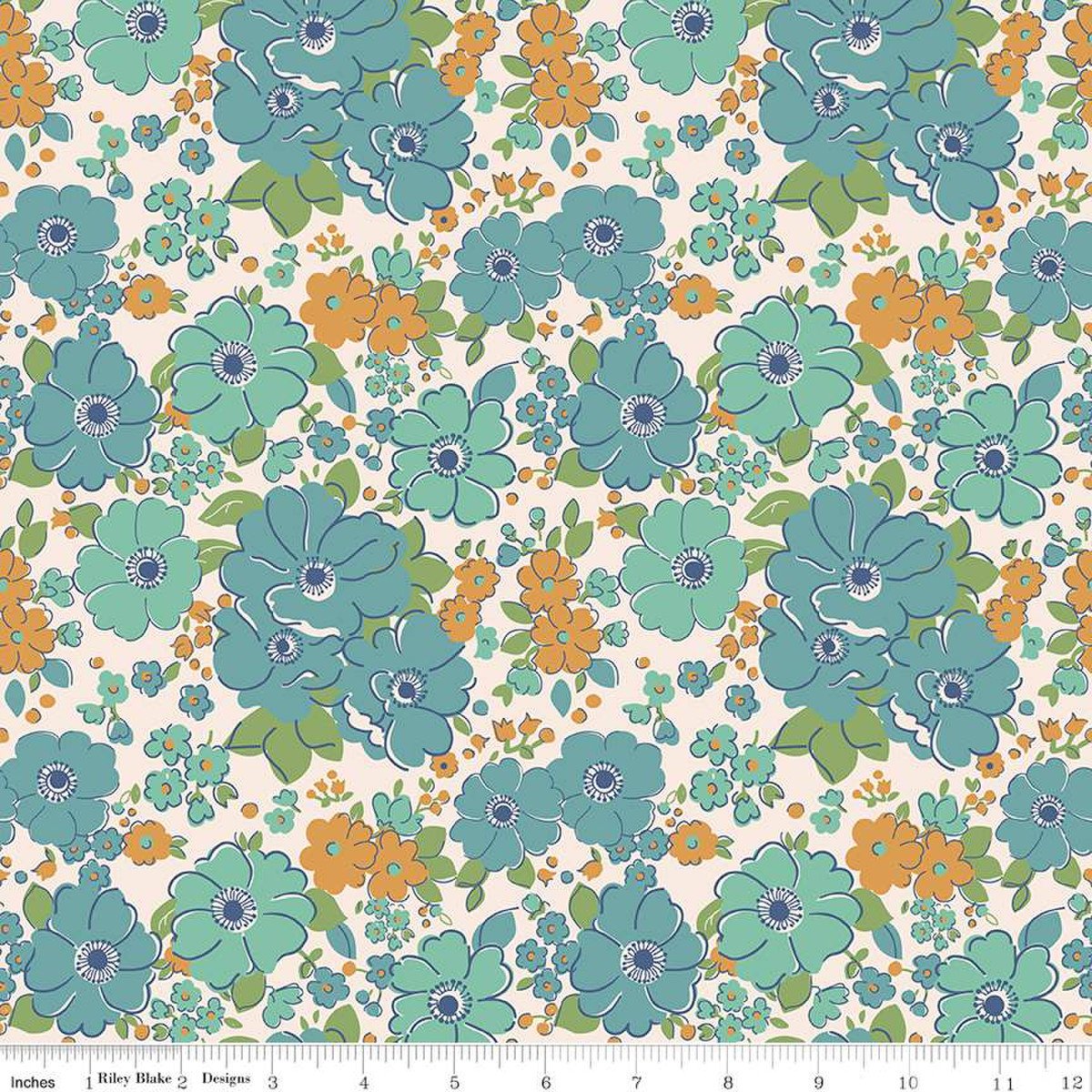 Photo of Riley Blake Designs 100% Cotton Fabric in Rain Drop Lovely from Mercantile - 44"/45" Wide Fabric