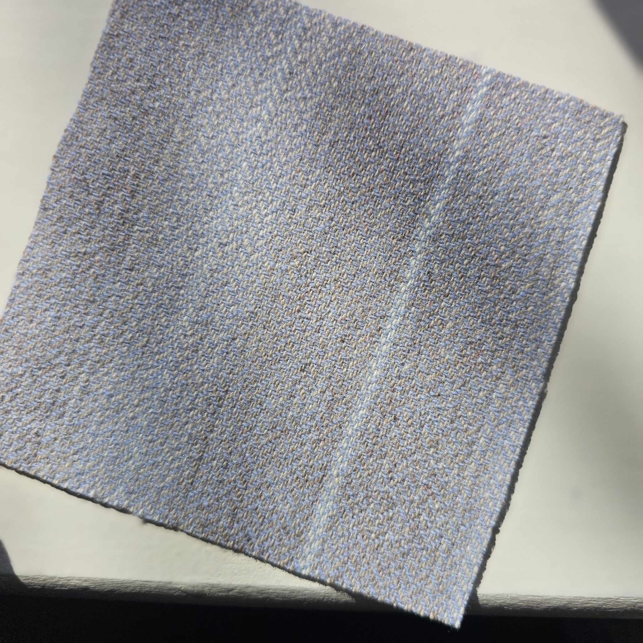 Photo of Felted Wool Pre-Cut 100% Wool in Light Blue Stripes - Mini Square - 4" x 4"