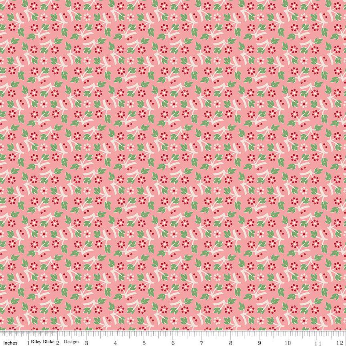 Photo of Riley Blake Designs 100% Cotton Fabric in Coral Memories from Mercantile - 44"/45" Wide Fabric