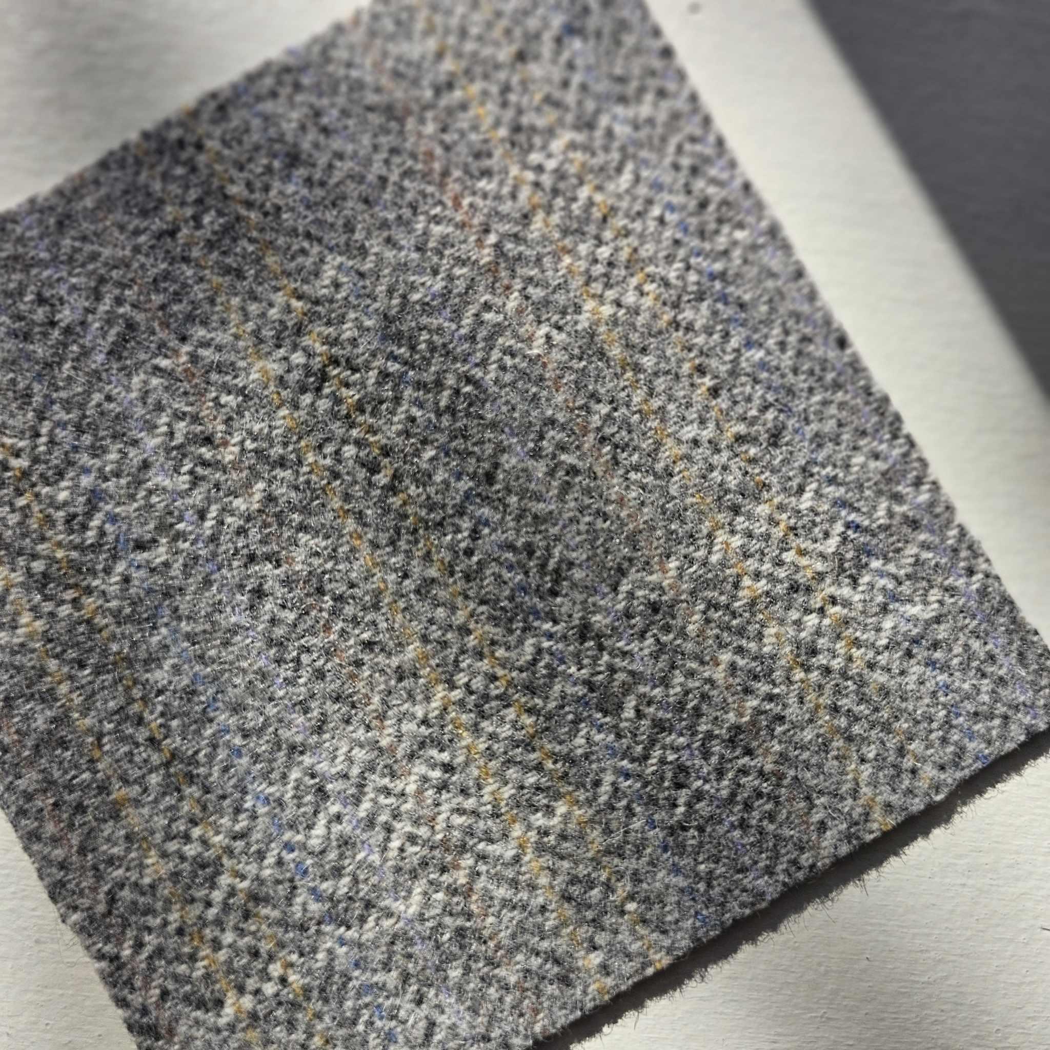 Photo of Felted Wool Pre-Cut 100% Wool in Multi-Plaid 1 - Mini Square - 4" x 4"